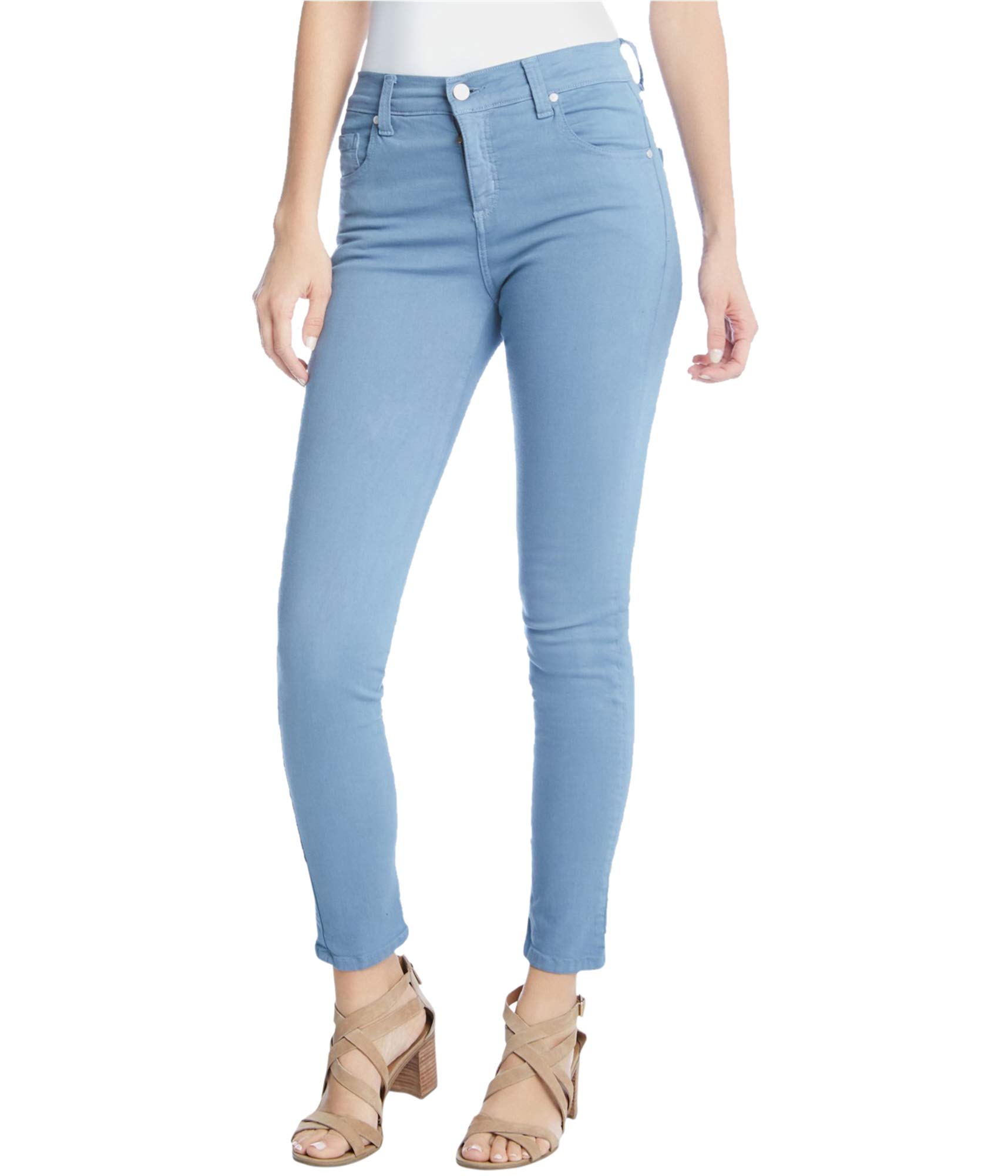 Karen Kane Women's Zuma Cropped Jeans - High Waist Distressed Denim for Casual Outfits & Street Style