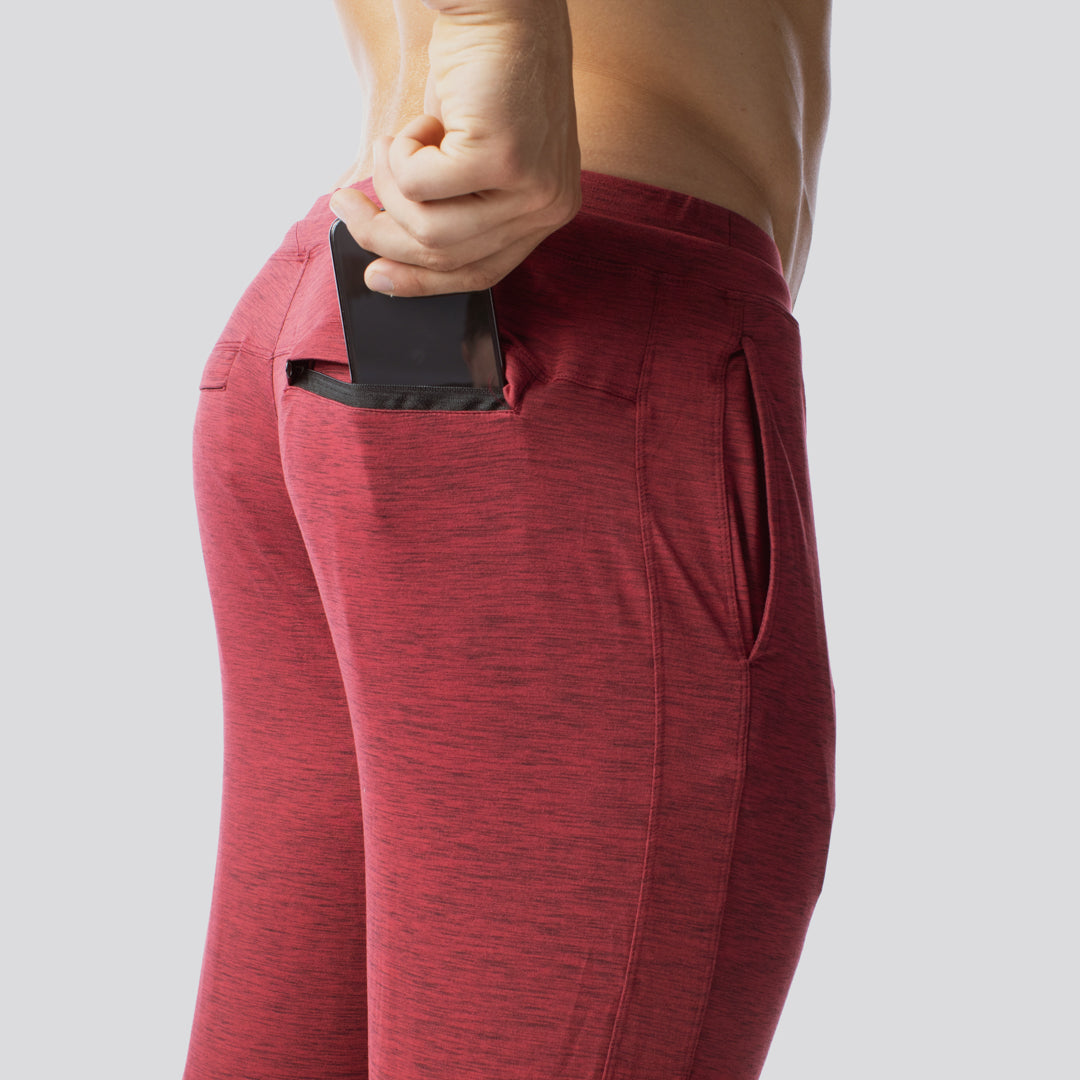 Men's Comfortable Athleisure Jogger Pants - Soft Lounge & Workout Pants for Relaxing, Running & Travel (Maroon)