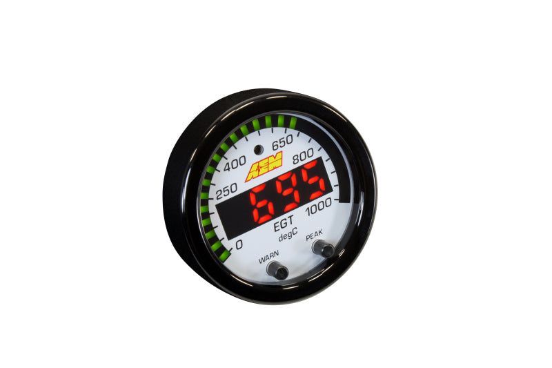 AEM X Series EGT Gauge 0-1800°F - High Accuracy Exhaust Gas Temperature Meter for Performance Cars, Racing & Diesel Trucks