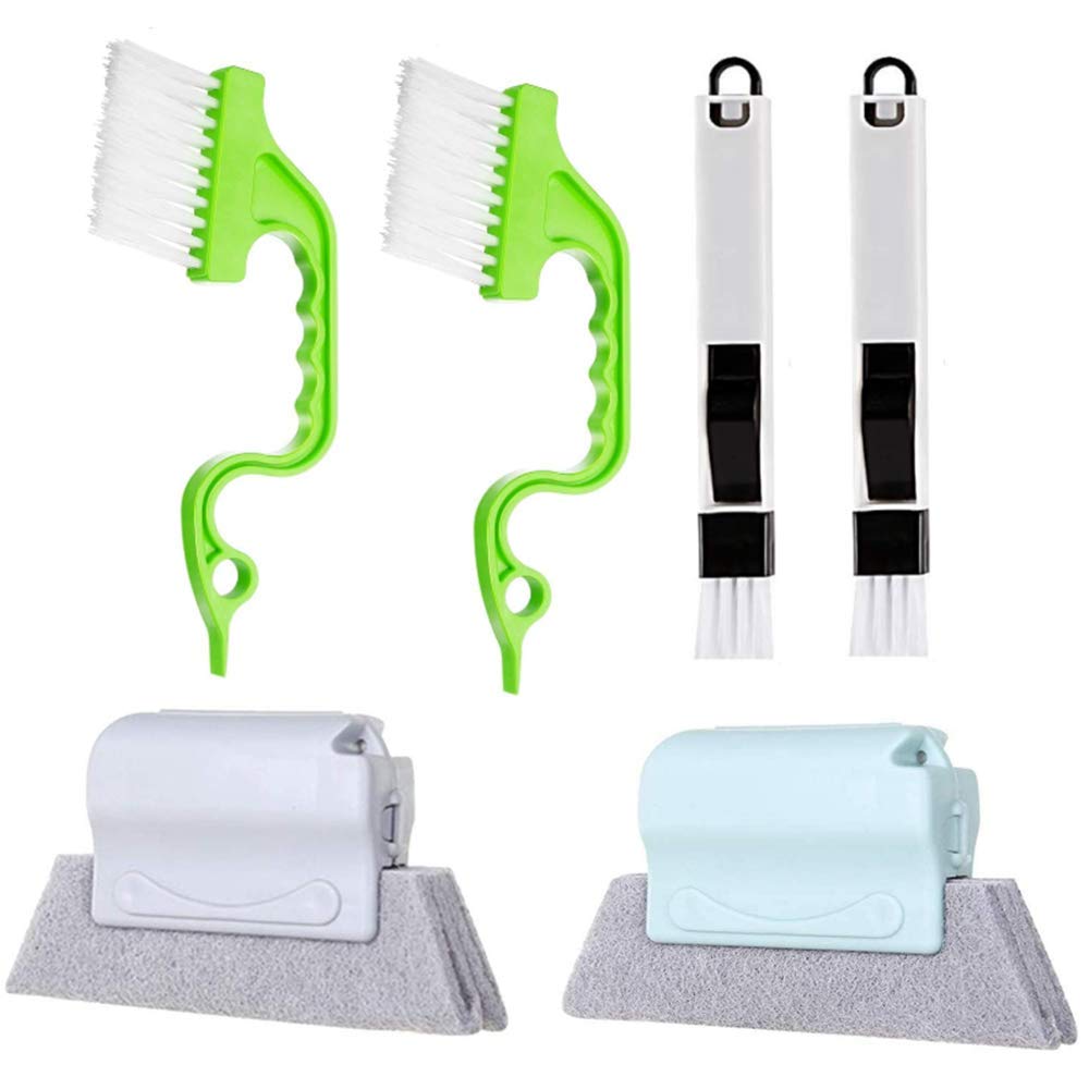 BAIHUI 6-Piece Handheld Groove & Gap Cleaning Kit - Window & Door Sliding Track Brush Set - Quick Cleaning for Hard-to-Reach Corners & Crevices - Perfect for Home, Office & RV Maintenance