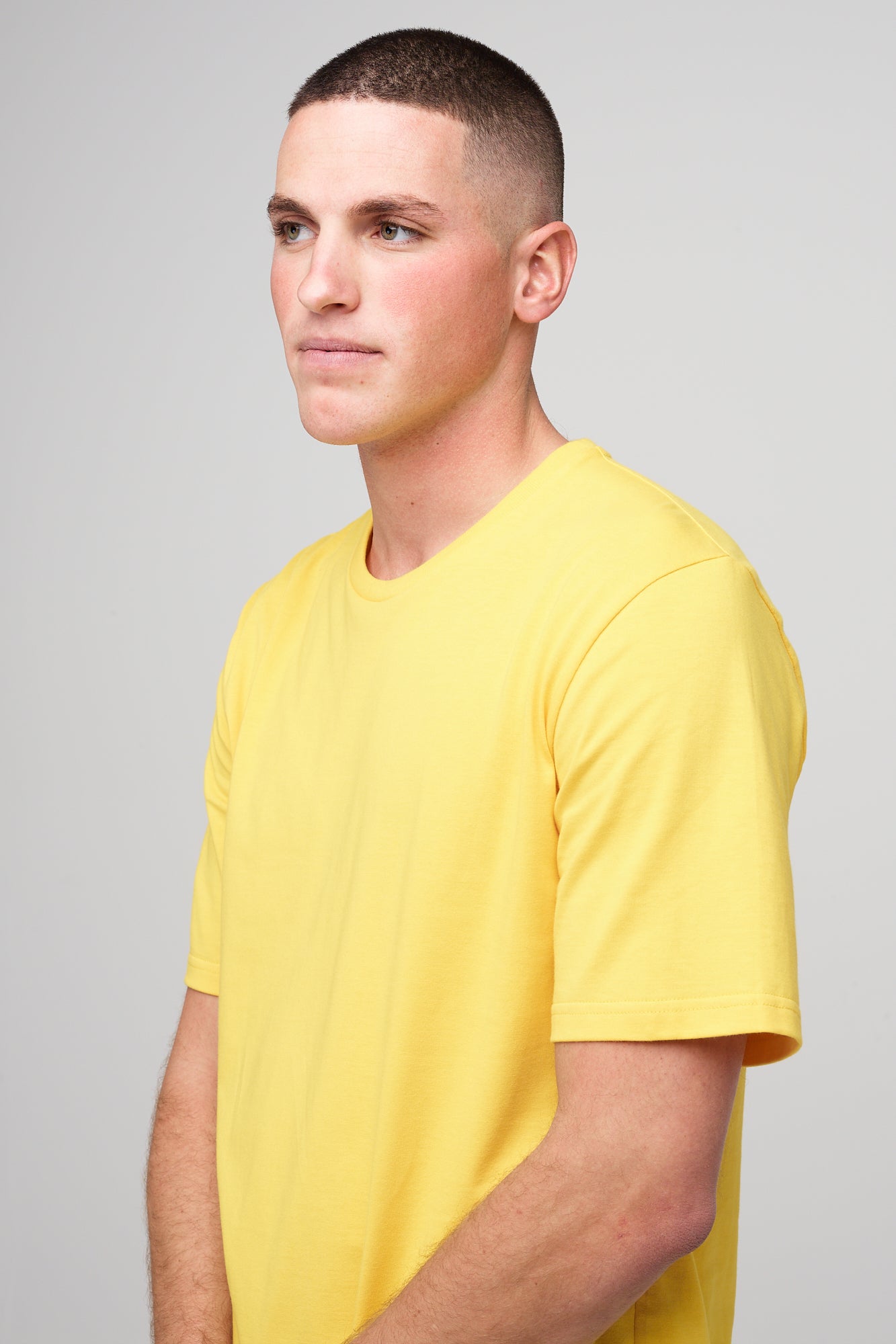 Men's Short Sleeve T-Shirt - Sunshine Yellow Cotton Casual Tee for Summer Outfits, Gym & Streetwear