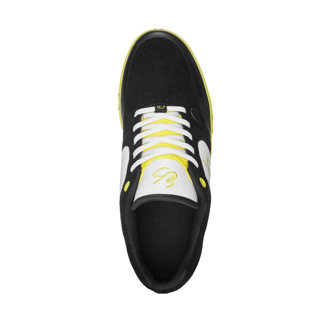 eS x Chomp On Kicks Swift 1.5 Skateboard Shoes - Black/White/Yellow - High-Performance Skate Shoes for Street & Park Riding