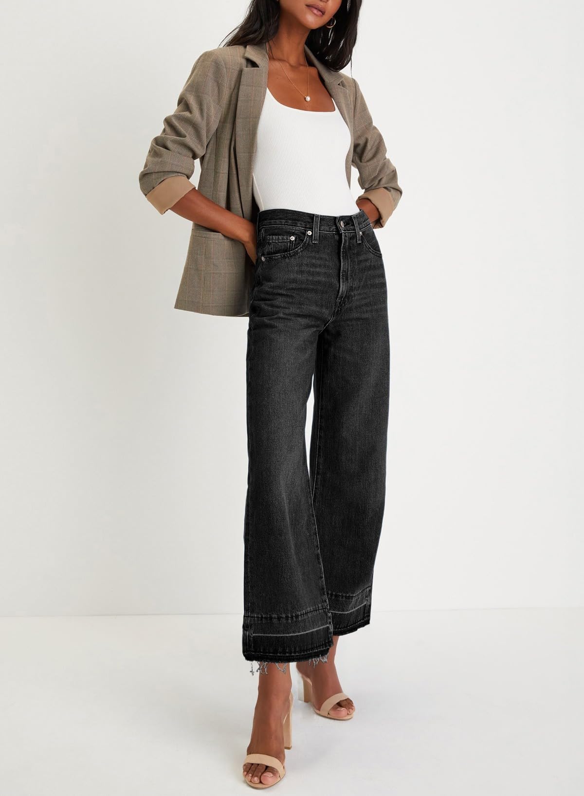 Stylish Women's High Waisted Wide Leg Jeans - Trendy Straight Denim Pants for Casual & Office Wear | Zimbaplatinum Stretch Comfort Fit | Perfect for Everyday Outfits, Date Nights & Work Attire