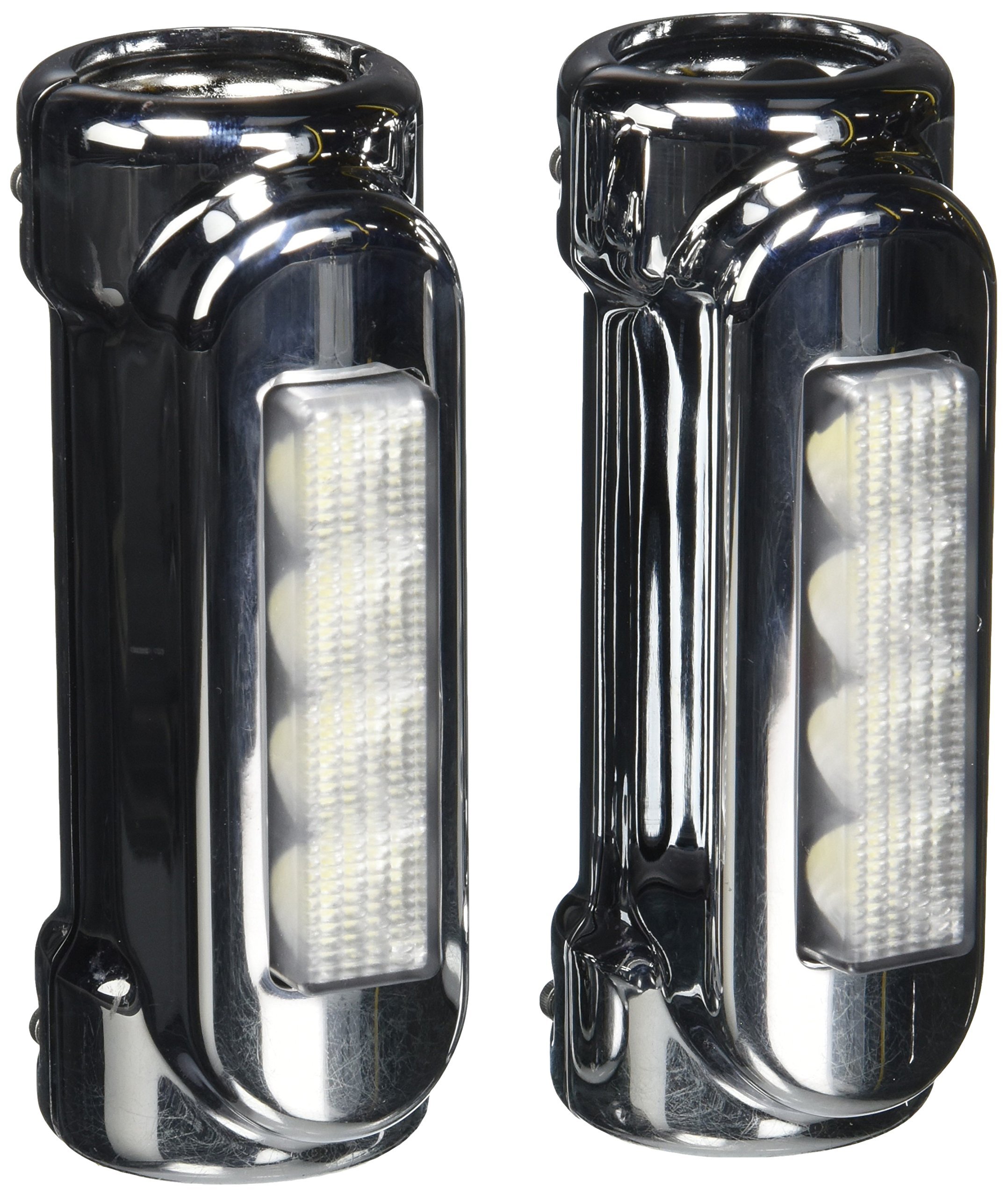 XKGLOW XK034014-W Chrome Motorcycle Highway Bar Switchback LED Driving Light - White & Amber for Harley Davidson Touring Bikes Crash Bars - Perfect for Night Riding & Enhanced Safety on Highways