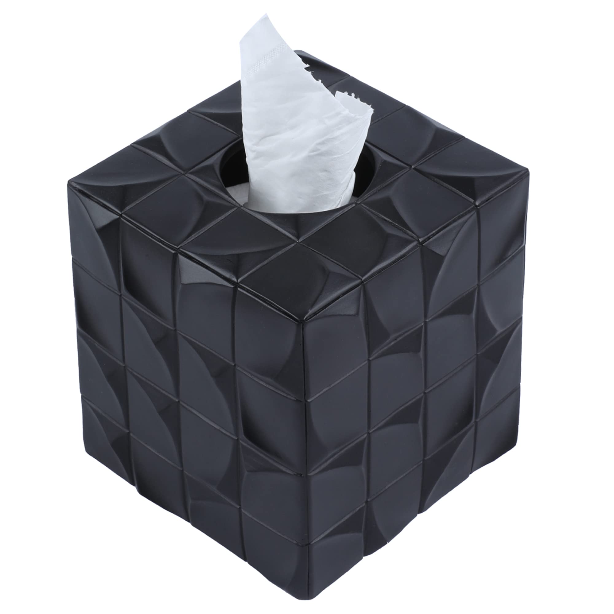 Modern Square Tissue Box Cover Holder - Stylish Bathroom & Vanity Decor, Unique Design for Countertops, Bedroom & Living Room | Perfect for Home, Office & Guest Rooms