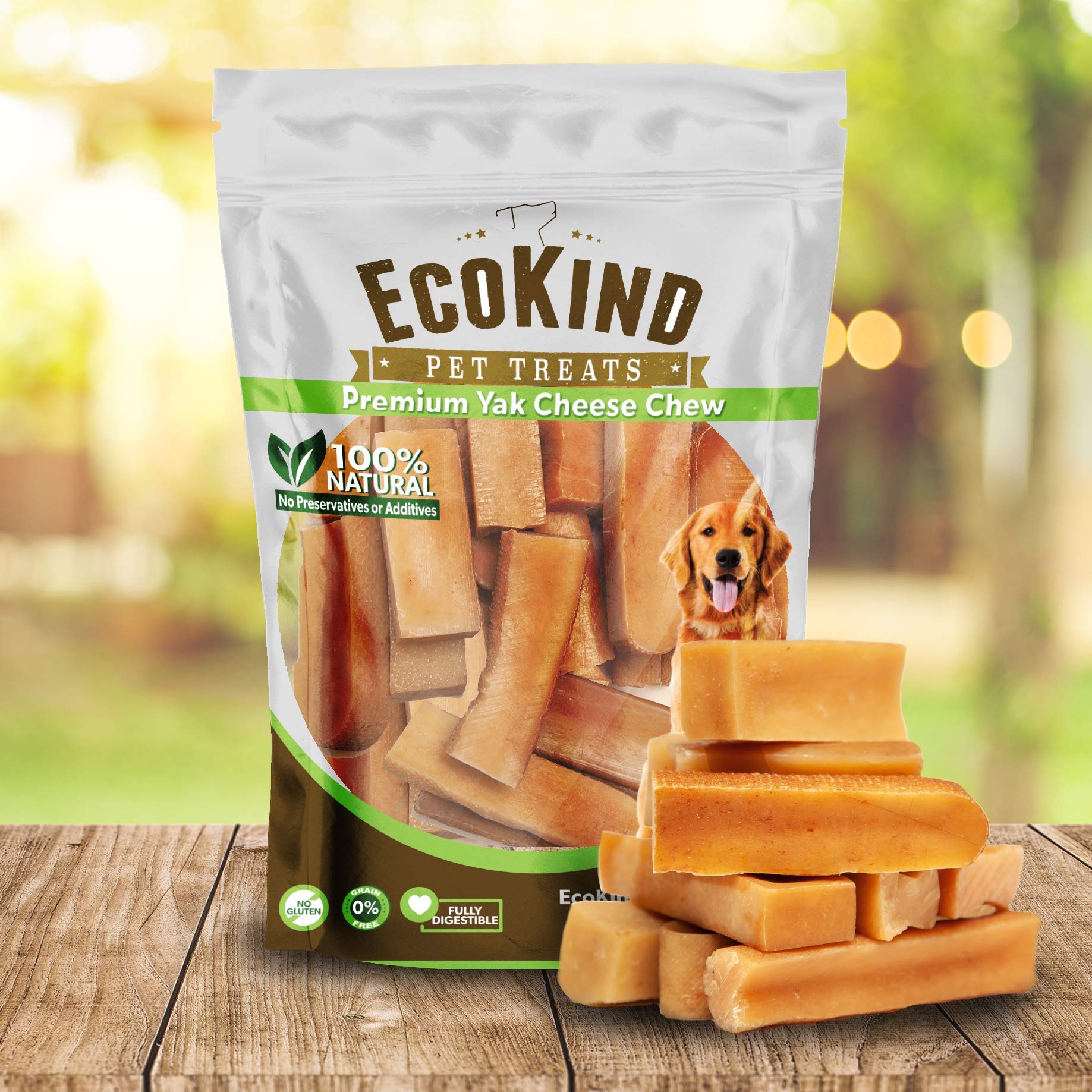 EcoKind Himalayan Yak Cheese Dog Chews - All Natural Premium Dog Treats for Small, Medium & Large Breeds | Healthy, Long-Lasting & Easily Digestible | Perfect for Training, Teething & Dental Health (8-Pack)