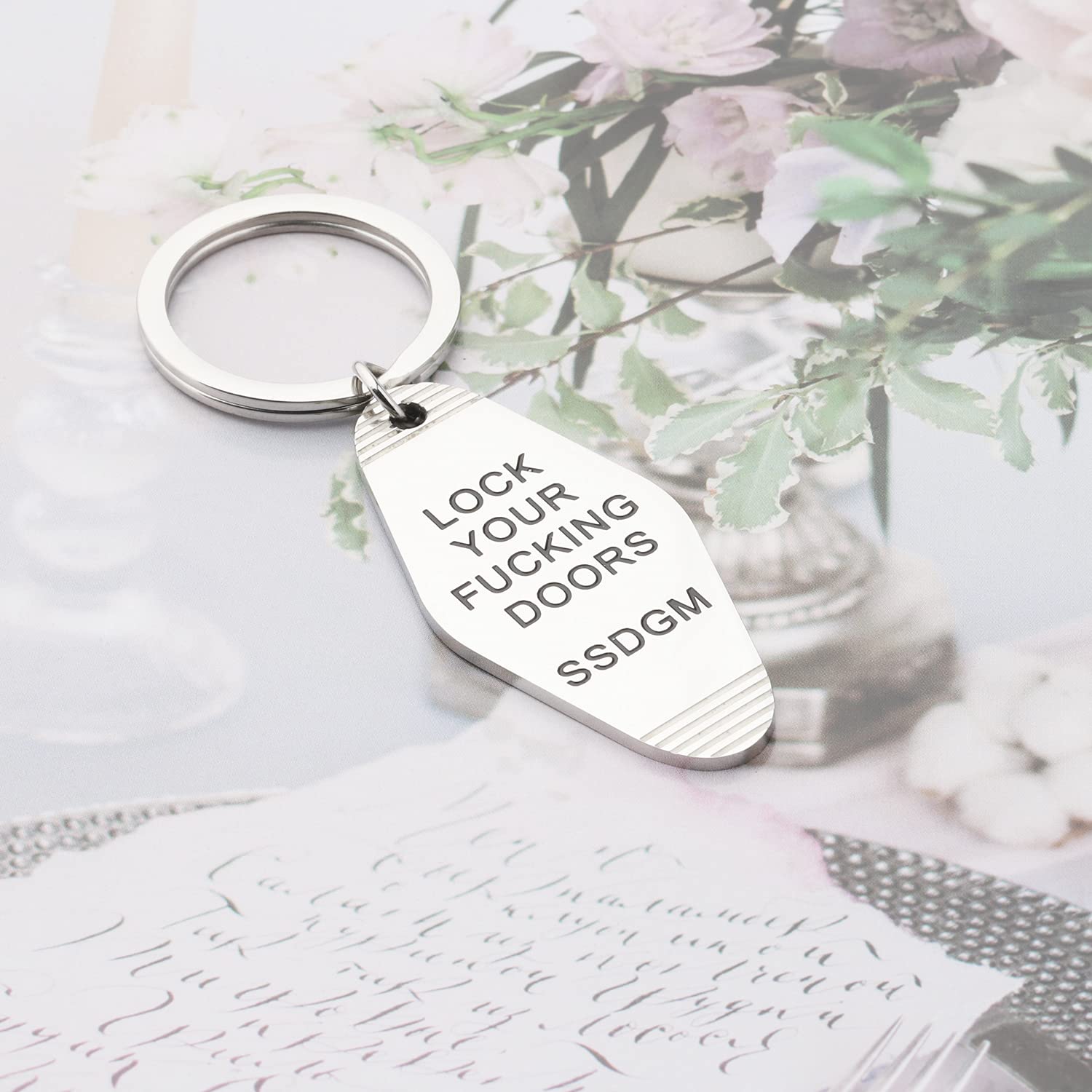 MYOSPARK Lock Your Doors Keychain - SSDGM Style True Crime Gift for Murderino Fans - Perfect for Crime Podcast Lovers & Personal Safety Accessories