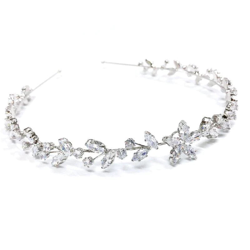Elegant Silver Crystal Bridal Headband 7625 - Perfect for Weddings, Prom, and Formal Events