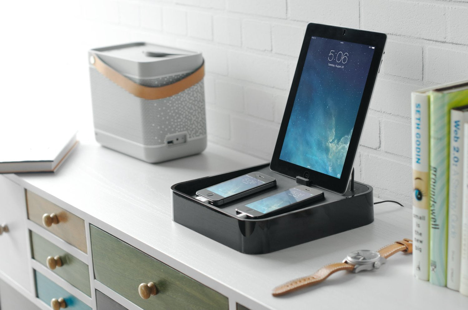 Bluelounge Sanctuary 4 - Premium Cable Management Organizer for Home & Office - Perfect for Desk, TV, Computer, and Entertainment Center Wire Organization