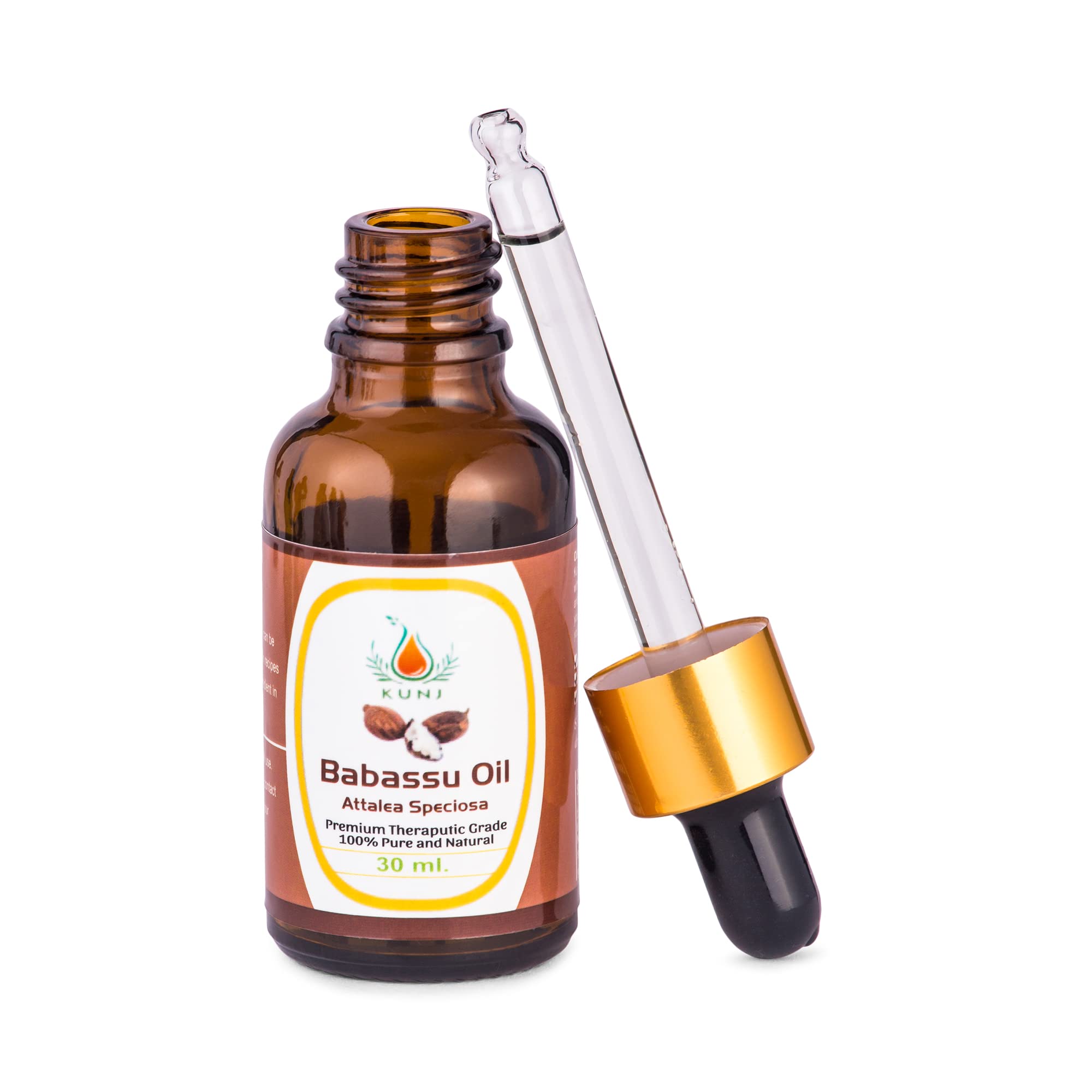 100% Pure & Natural Babassu Oil (Attalea speciosa) - Cold Pressed, Undiluted, Therapeutic Grade - For Hair Growth, Skin Moisturizing & Scalp Care - 30ml - Perfect for DIY Beauty Recipes, Massage & Aromatherapy