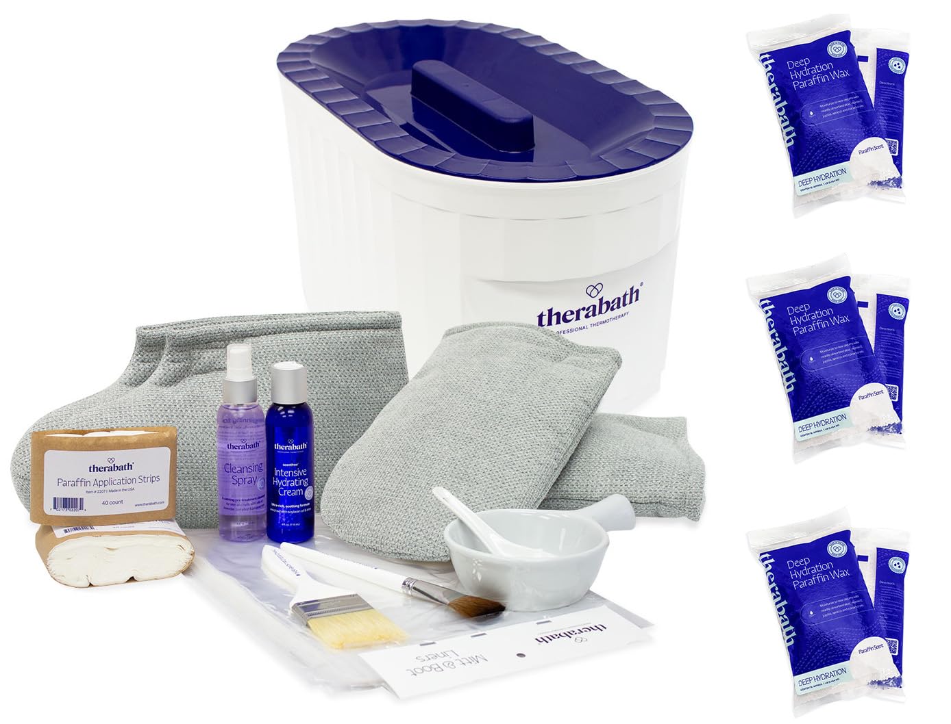 Therabath Professional Paraffin Wax Bath Super Combo Kit with Hand & Foot Pro ComforKit TB6 by WR Medical - 24lbs Lavender Scented Wax for Spa, Arthritis Pain Relief & Skin Therapy at Home