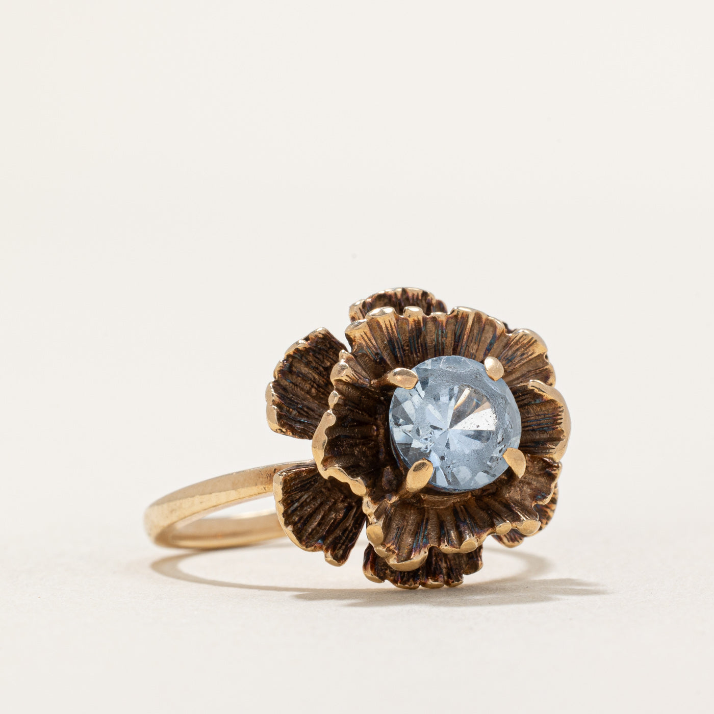 Birks' Synthetic Spinel Flower Ring | 0.25ct Size 6.75 | Elegant Floral Jewelry for Women | Perfect for Weddings, Anniversaries & Special Occasions