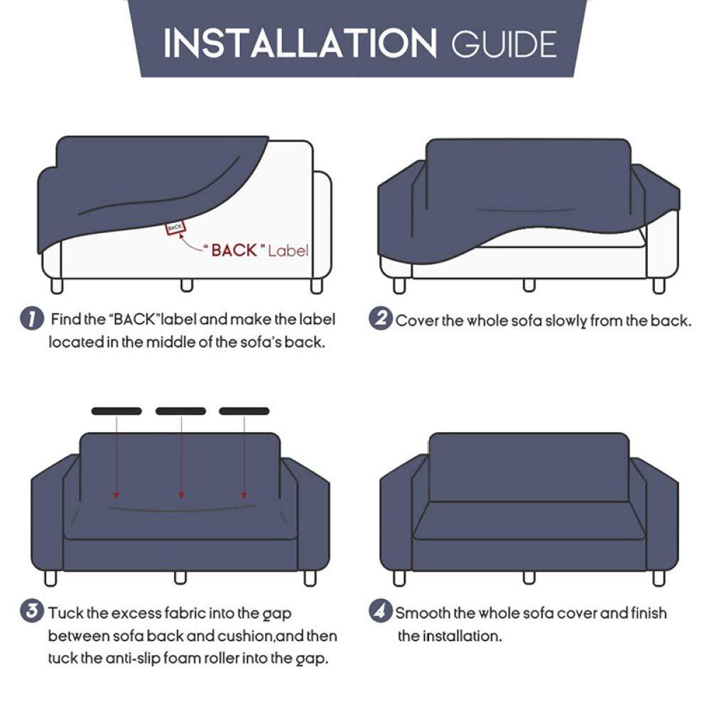 Stretchable Sofa Cover - Universal Elastic Couch Slipcover for Sectional & Loveseat, Dust-Proof Spandex Fabric in Purple - Perfect for Living Room Furniture Protection & Home Decor