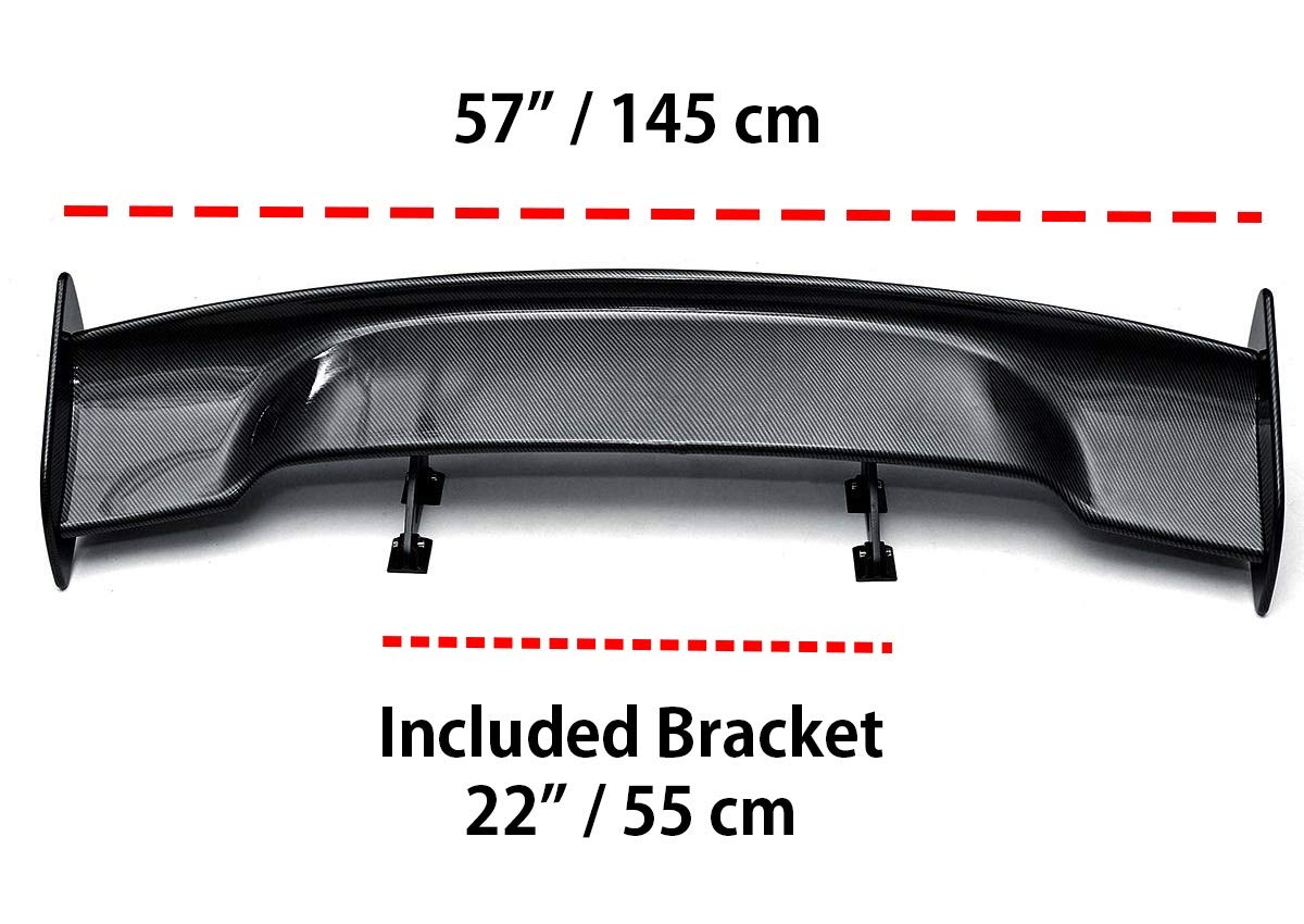 Universal Fit 3DI JDM Carbon Fiber GT Wing Rear Trunk Deck Spoiler - 57.08