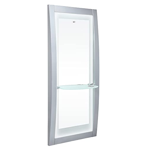 Professional Salon Styling Station with LED Lights - Silver Makeup Vanity Mirror for Beauty Parlors & Home Use