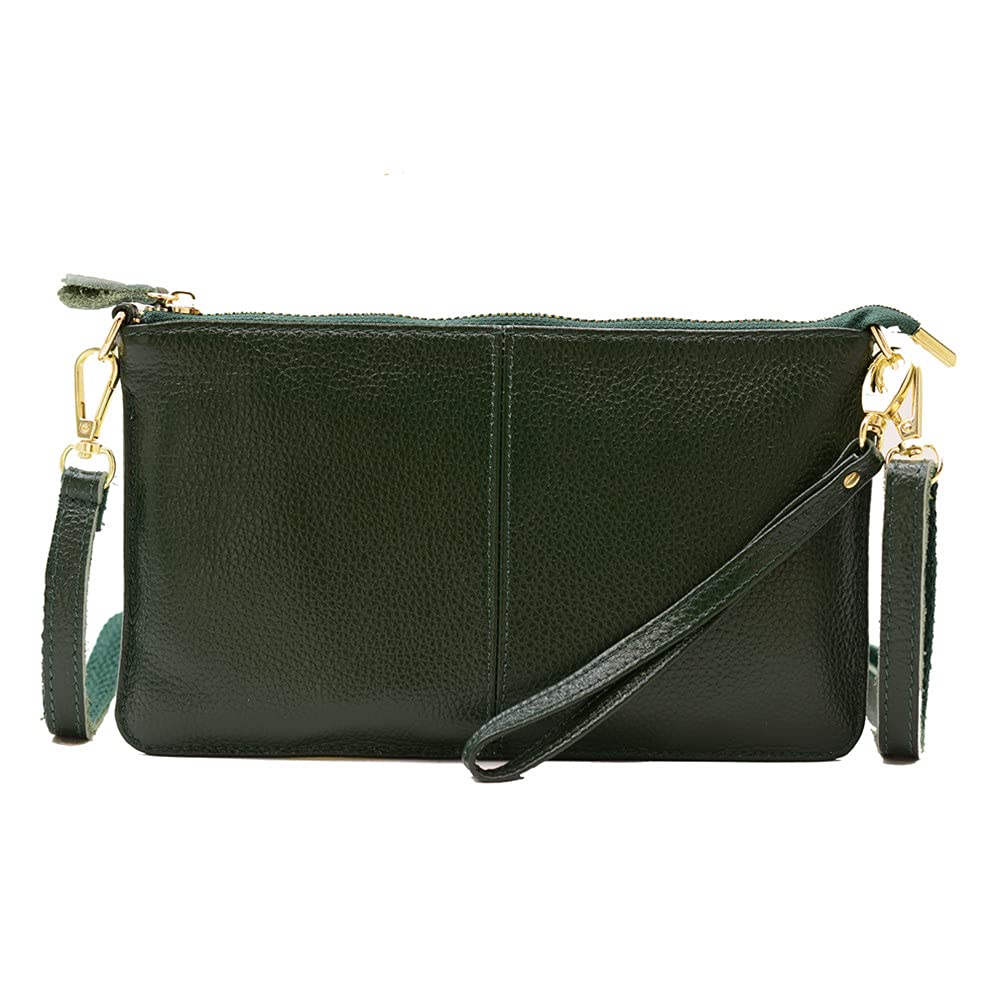 Genuine Leather Wristlet Clutch Wallet - Women's Small Crossbody Purse with RFID Protection - Perfect for Everyday Use, Travel & Night Out