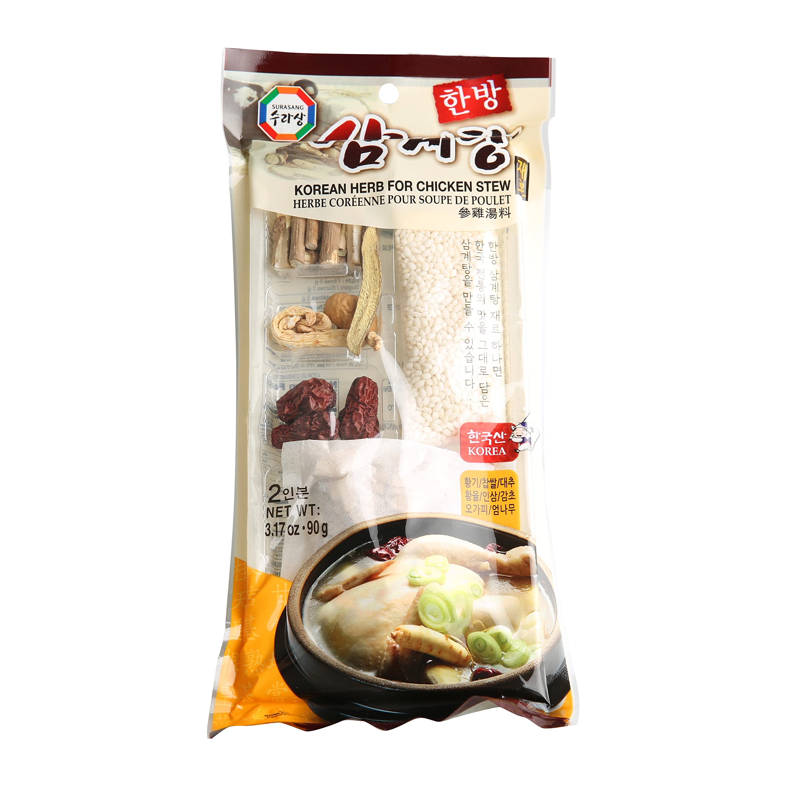 Premium Surasang Samgyetang Herb Kit for Authentic Korean Chicken Soup & Buchimgaru Pancake Mix - Traditional Korean Cooking, Home Meal Prep, Family Dinner & Asian Cuisine Lovers