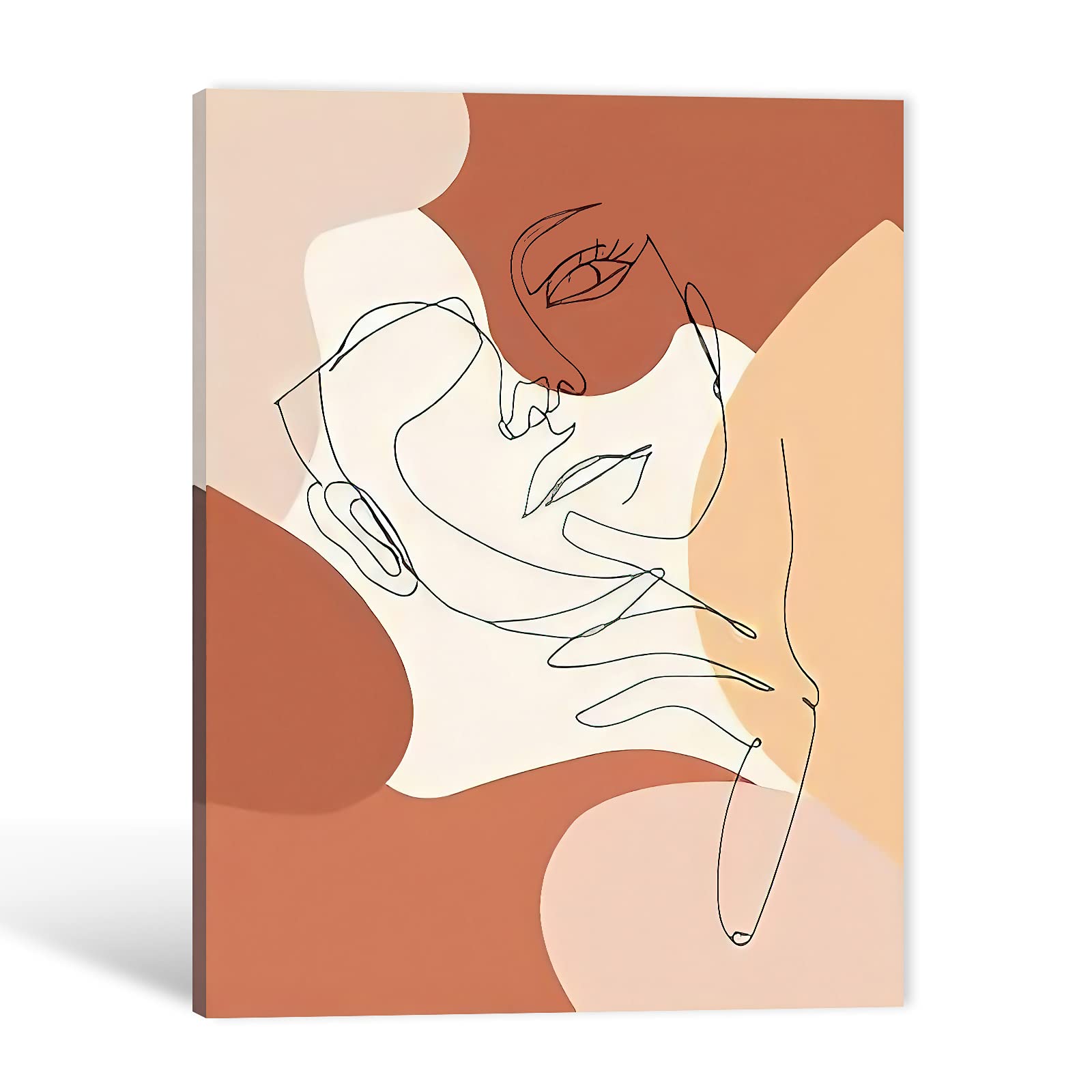 TIMUBA Boho Canvas Wall Art - Mid Century Abstract Woman Line Art Print, Minimalist Bohemian Framed Wall Decor for Living Room & Bedroom, Ready to Hang (28x40 Inches) - Perfect for Home Office, Nursery & Apartment Decor