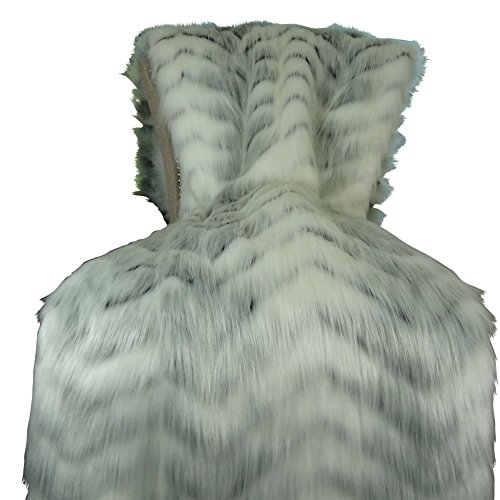 White Gray Fox Fur Throw