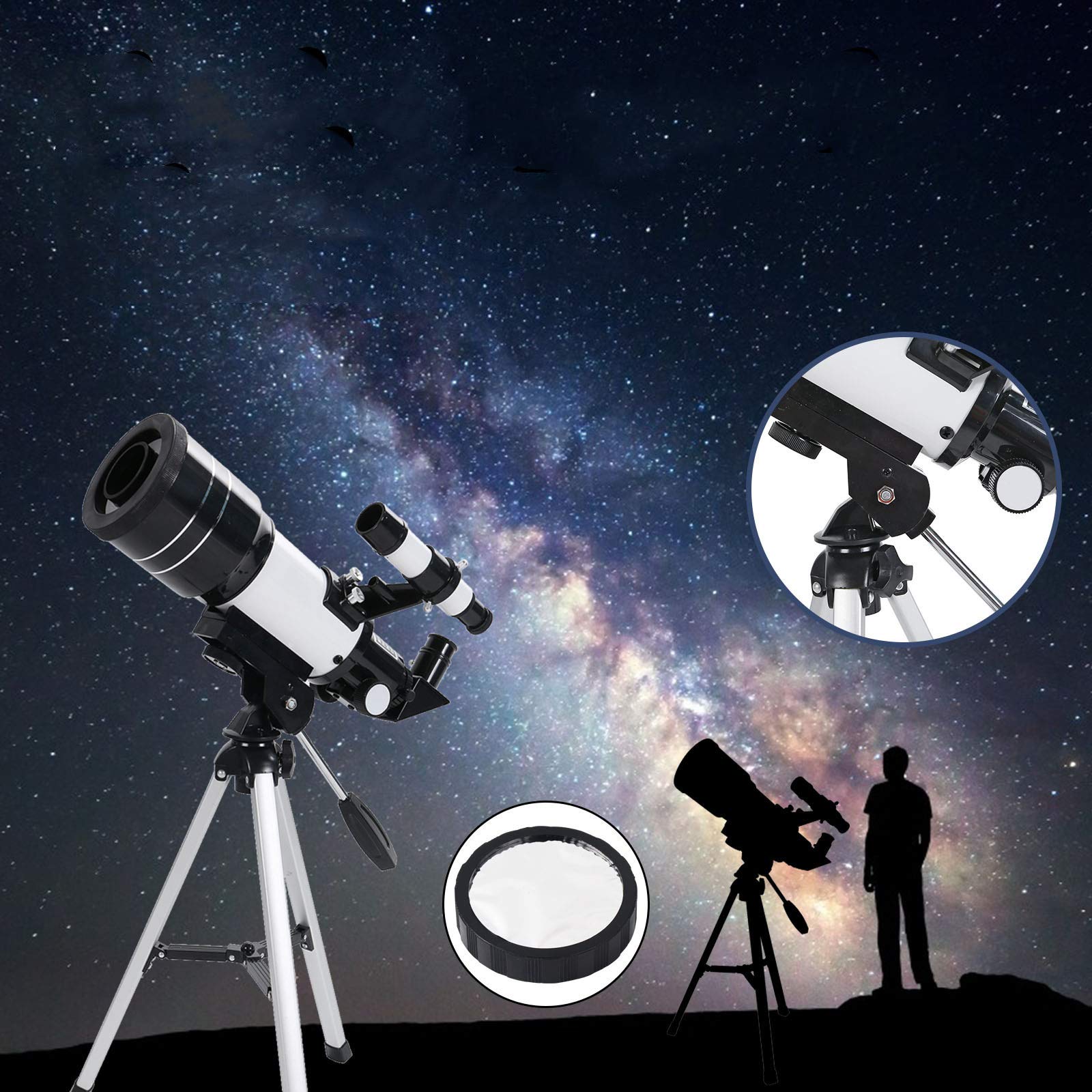 Professional HD Astronomy Telescope F30070 for Adults & Kids - High Definition Night Vision Stargazing Telescope with Tripod & Phone Holder - Perfect for Beginners, Students, and Backyard Astronomy Observation