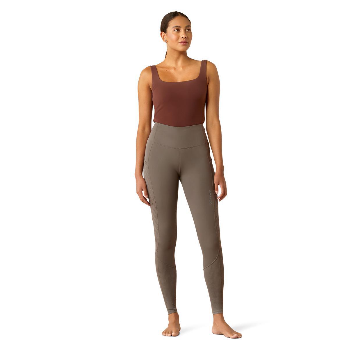 Ariat Women's Breathe EOS Half Grip Riding Tights - Comfortable Equestrian Workout Leggings for Horseback Riding & Stable Work