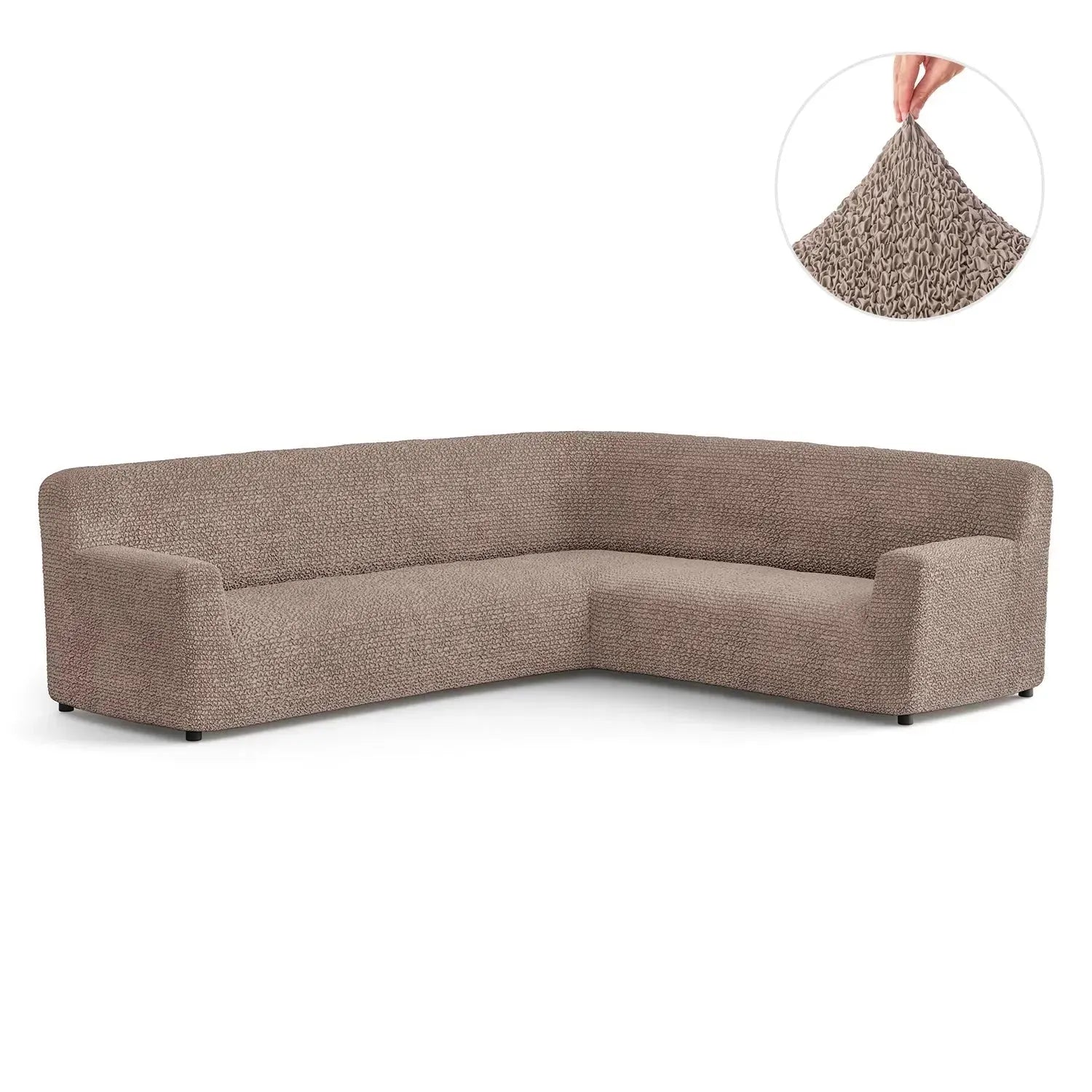 Corner Sofa Slipcover - Microfiber Stretchable Furniture Protector - Perfect for Living Room, Family Room & Home Decor