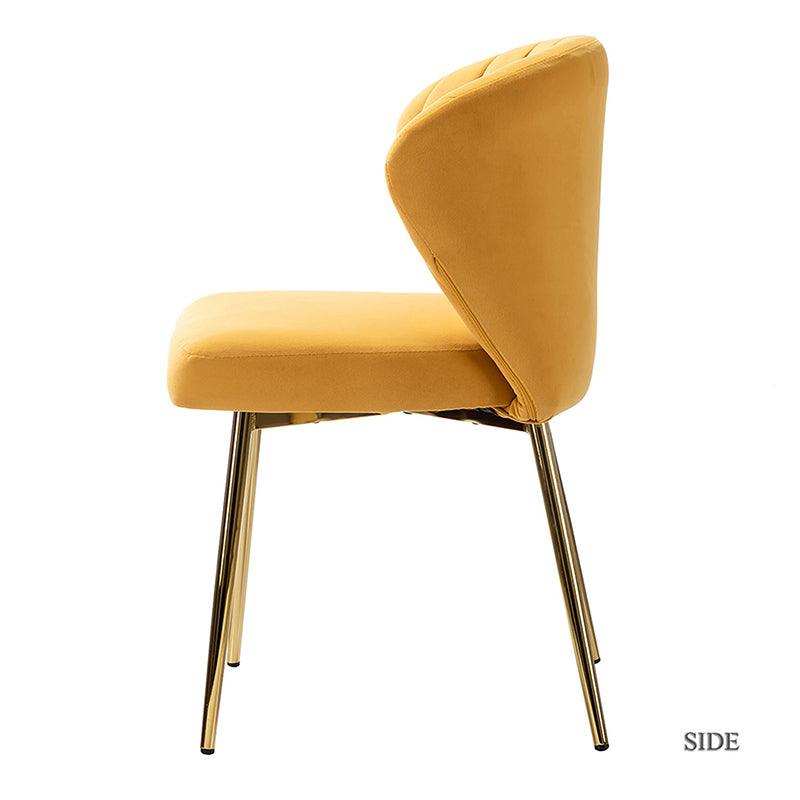 Modern Dining Chairs Set of 4 - Mid Century Metal Leg Side Chairs for Kitchen, Dining Room & Office - Aruna Contemporary Upholstered Seating