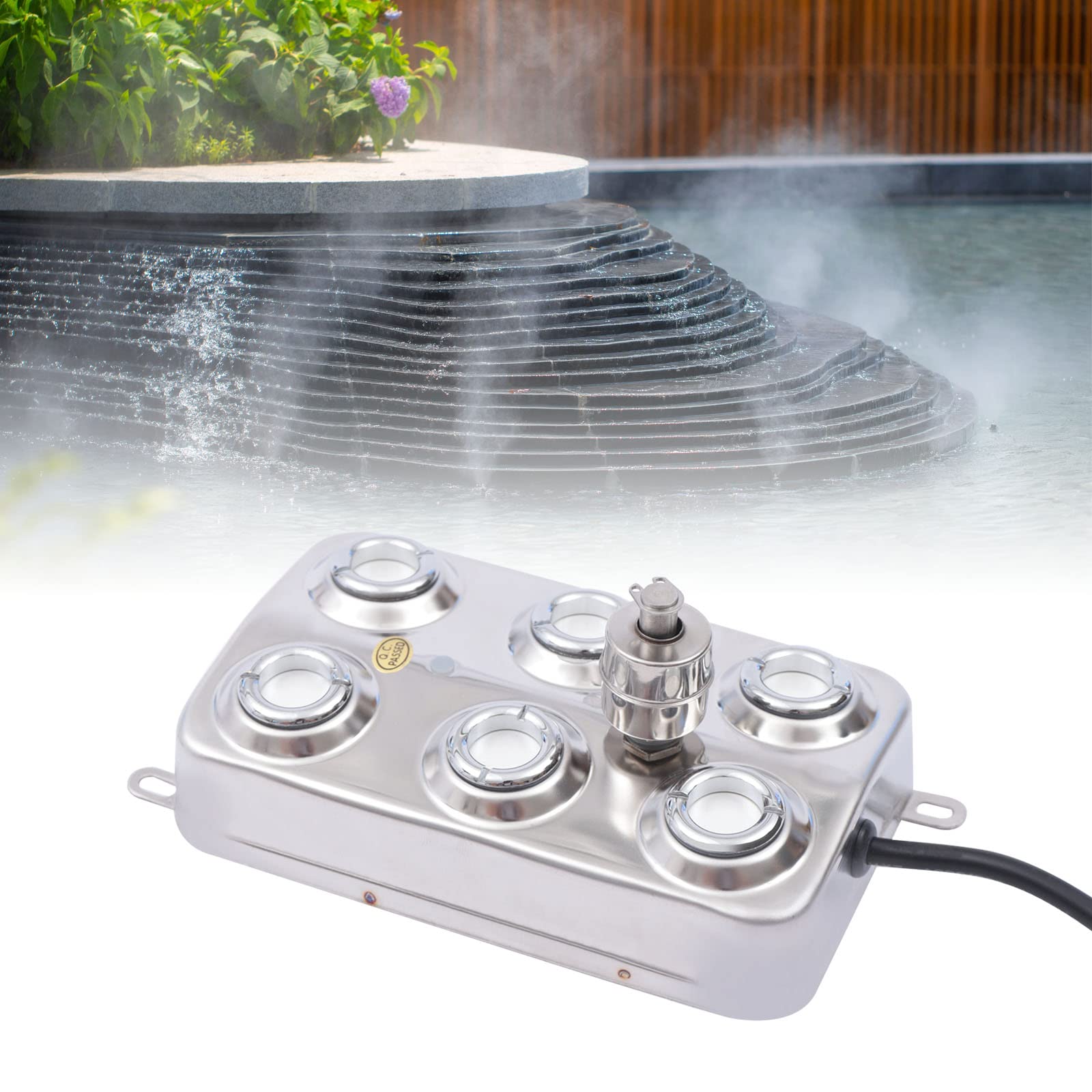 6-Head Ultrasonic Mist Maker Fogger - IP67 Waterproof Humidifier & Pond Atomizer for Garden, Landscape, Holiday Party, Indoor/Outdoor Decor