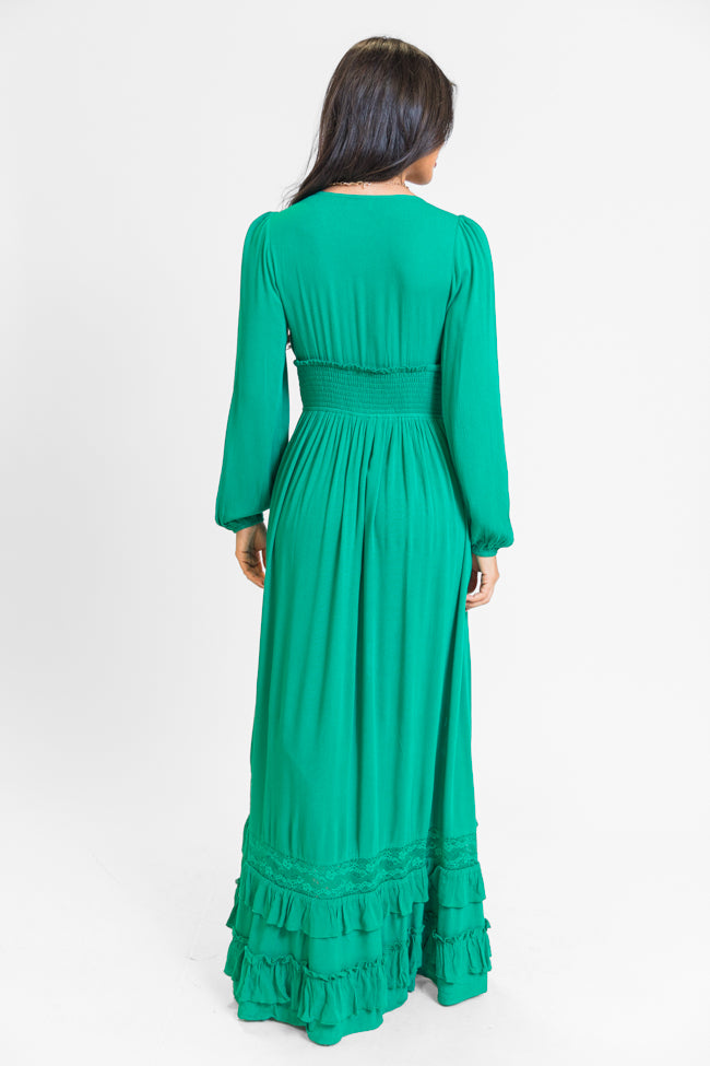 Lucky To Have You Jade Green Maxi Dress for Women - Elegant Long Flowy Dress for Summer, Beach, Parties & Special Occasions
