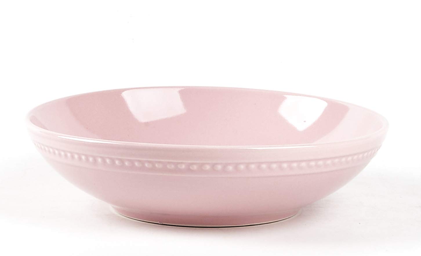 Premium Pearl Dots Stoneware Dinnerware Set - 42 Piece Dinner Set in Elegant Pink | Chip & Scratch Resistant | Perfect for Family Dinners, Holiday Entertaining & Restaurant Use