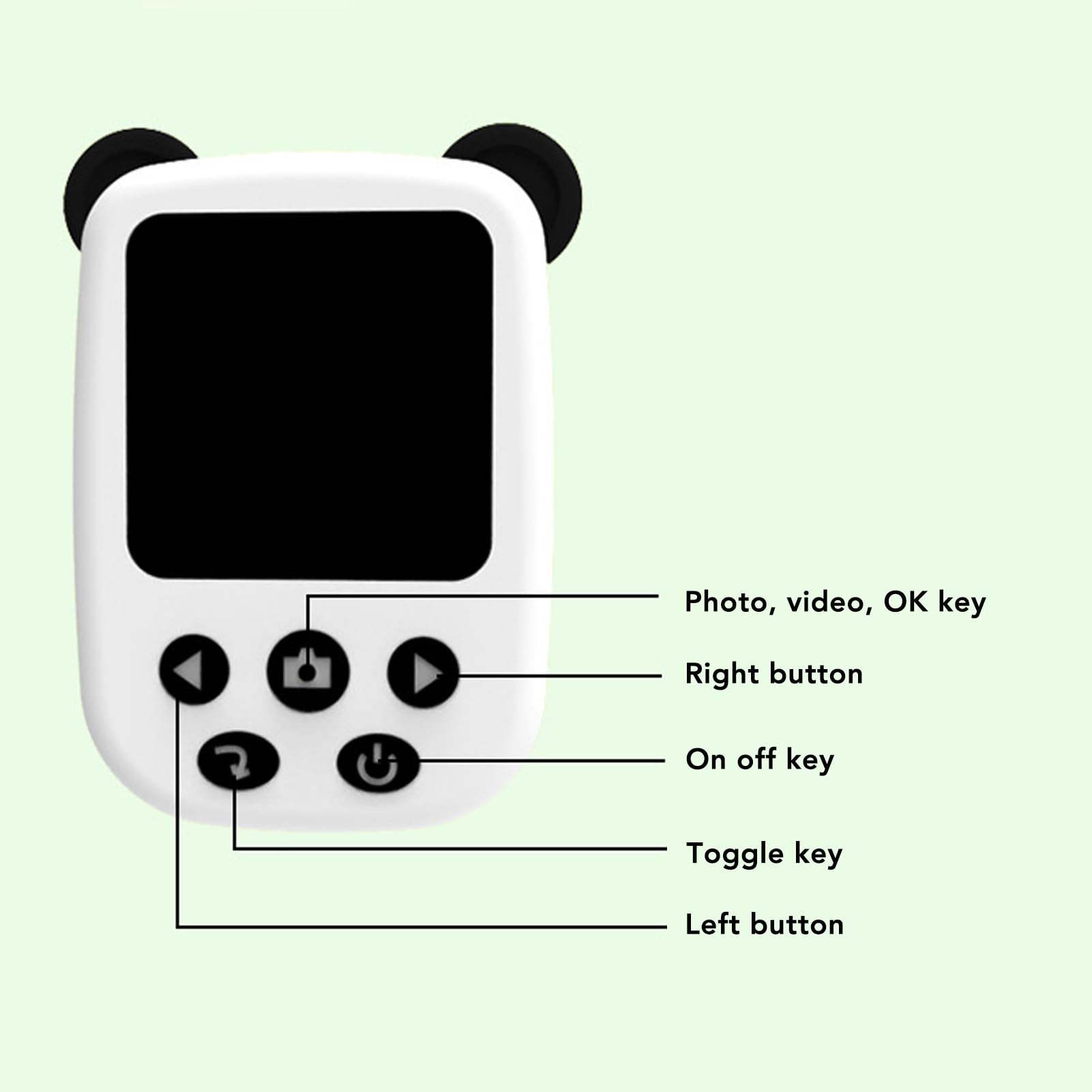 Plyisty Kids Camera - 12MP 1080P Panda Cartoon Digital Camera for Boys & Girls with MP3 Player, Easy-to-Use Point & Shoot Camera for Toddlers - Perfect for Birthday Gifts, Travel Adventures & First Photography Experiences