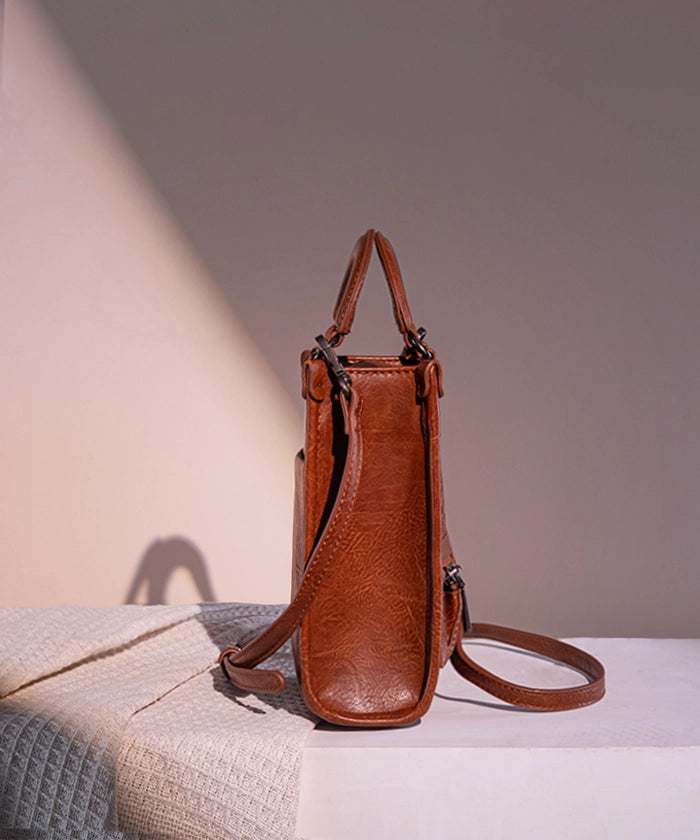 Montana West Genuine Leather Tooled Mini Crossbody Purse for Women - Stylish & Compact Handbag for Daily Use, Travel, and Casual Outings