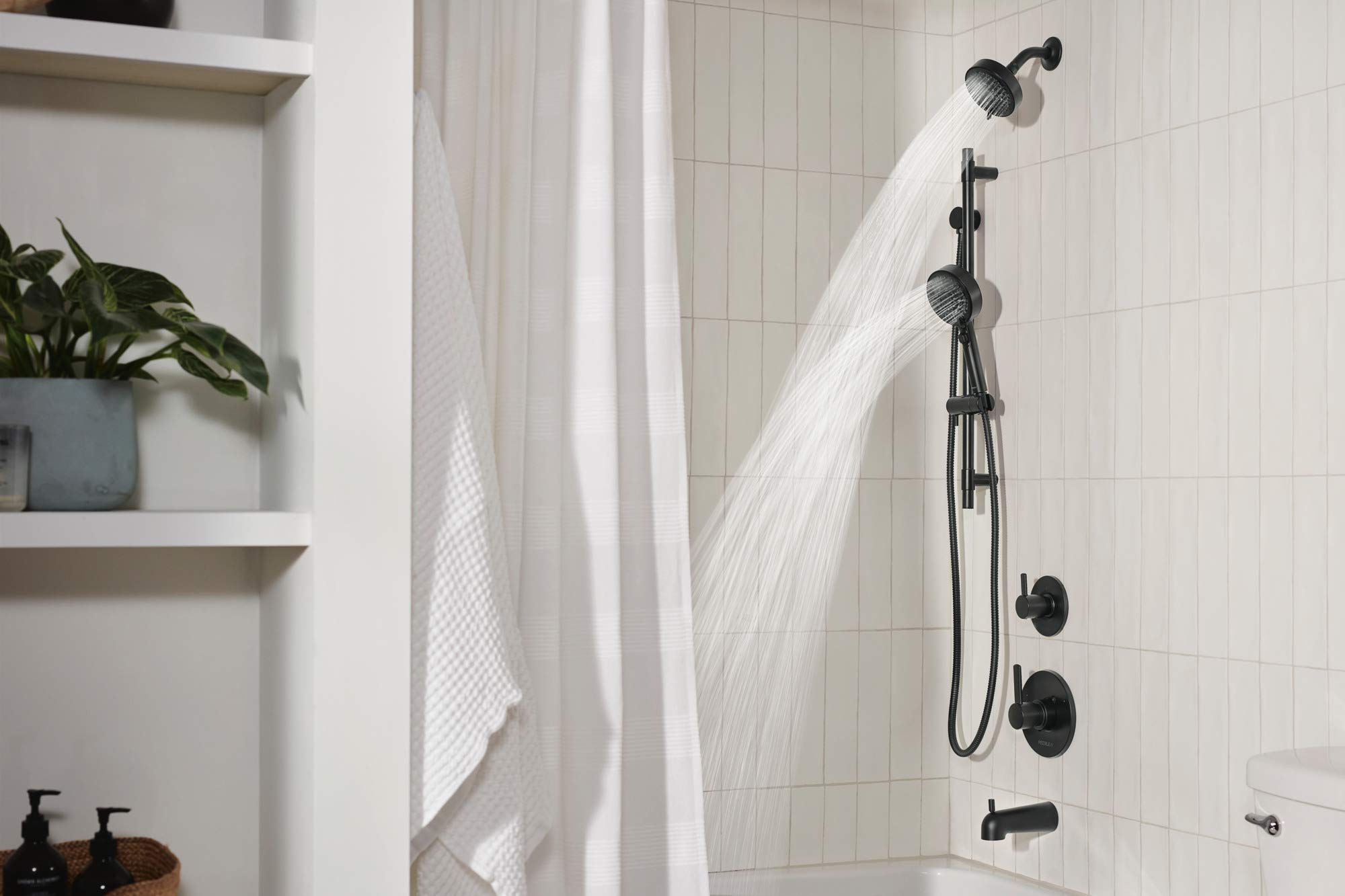 Peerless PTT188792-BL Matte Black Tub and Shower Trim Kit - Durable Bathroom Faucet Set for Modern Showers & Bathtubs | Perfect for Home Renovation & Bathroom Upgrades