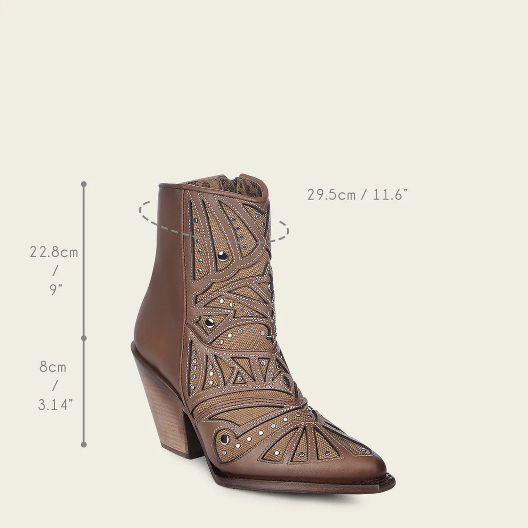 Women's Cuadra Honey Western Cowgirl Cowhide Leather Ankle Boots - Stylish & Comfortable for Country Rides, Dancing & Casual Outfits
