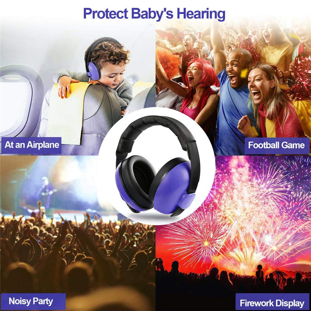 Baby Noise Cancelling Headphones for 0-5 Years Old - Hearing Protection for Toddlers & Infants - Comfortable & Adjustable for Airplane Travel, Concerts & Loud Events
