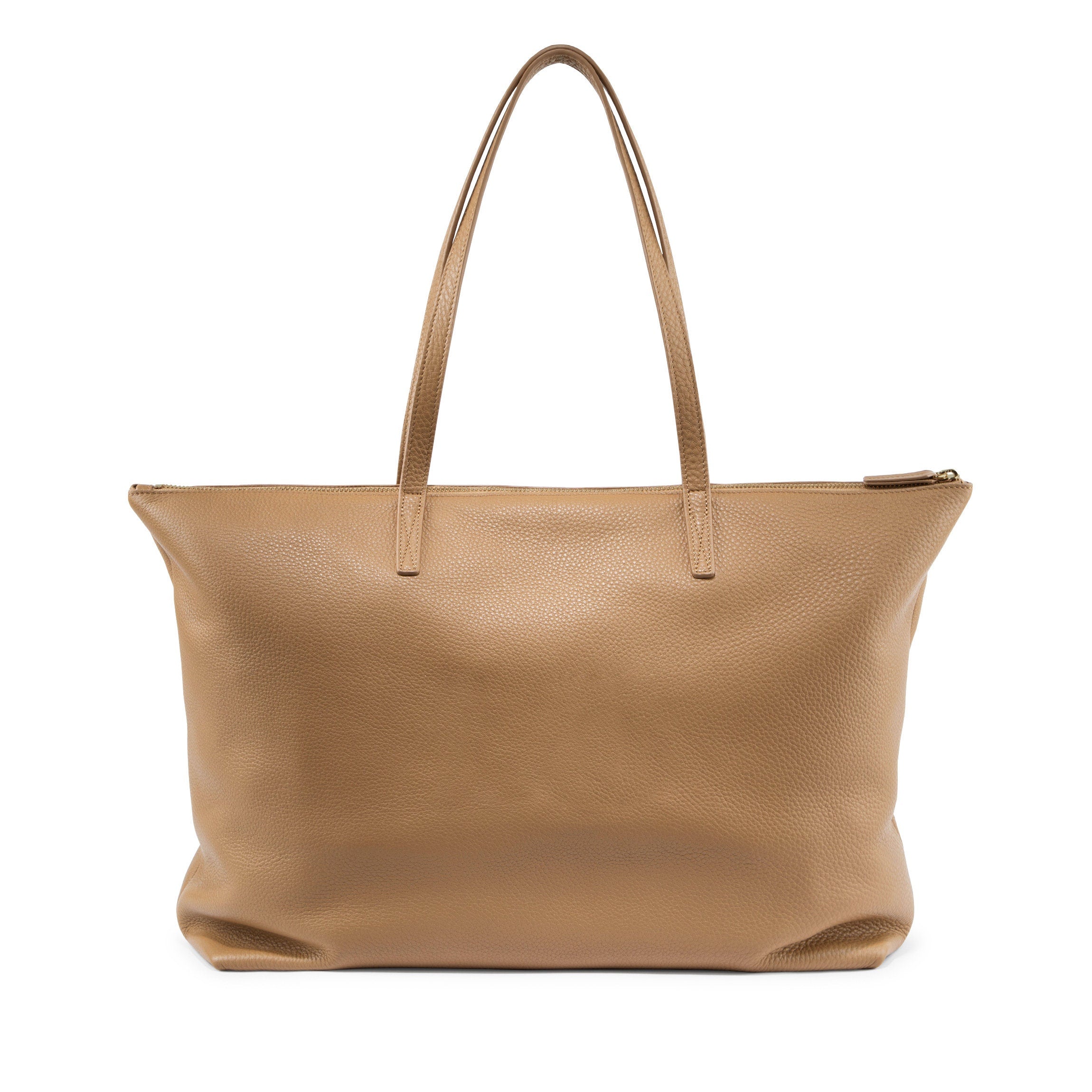 Aleena Soft Zippered Tote Bag in Camel Color - Stylish & Spacious Women's Shoulder Bag for Work, Travel & Everyday Use