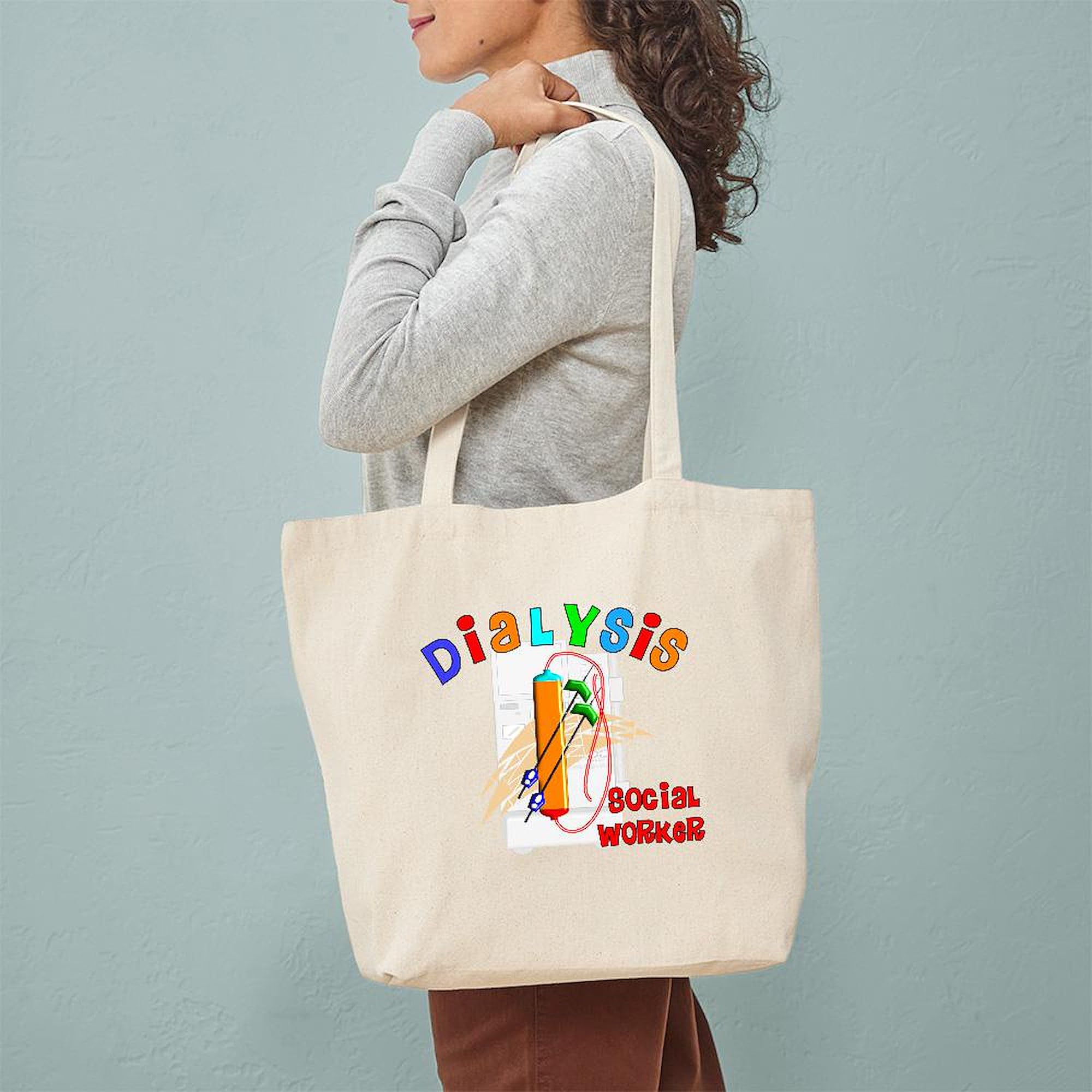 Dialysis Social Worker 2011 Tote Bag - Natural Canvas Reusable Shopping Bag for Medical Professionals | Perfect for Work, Groceries & Everyday Use