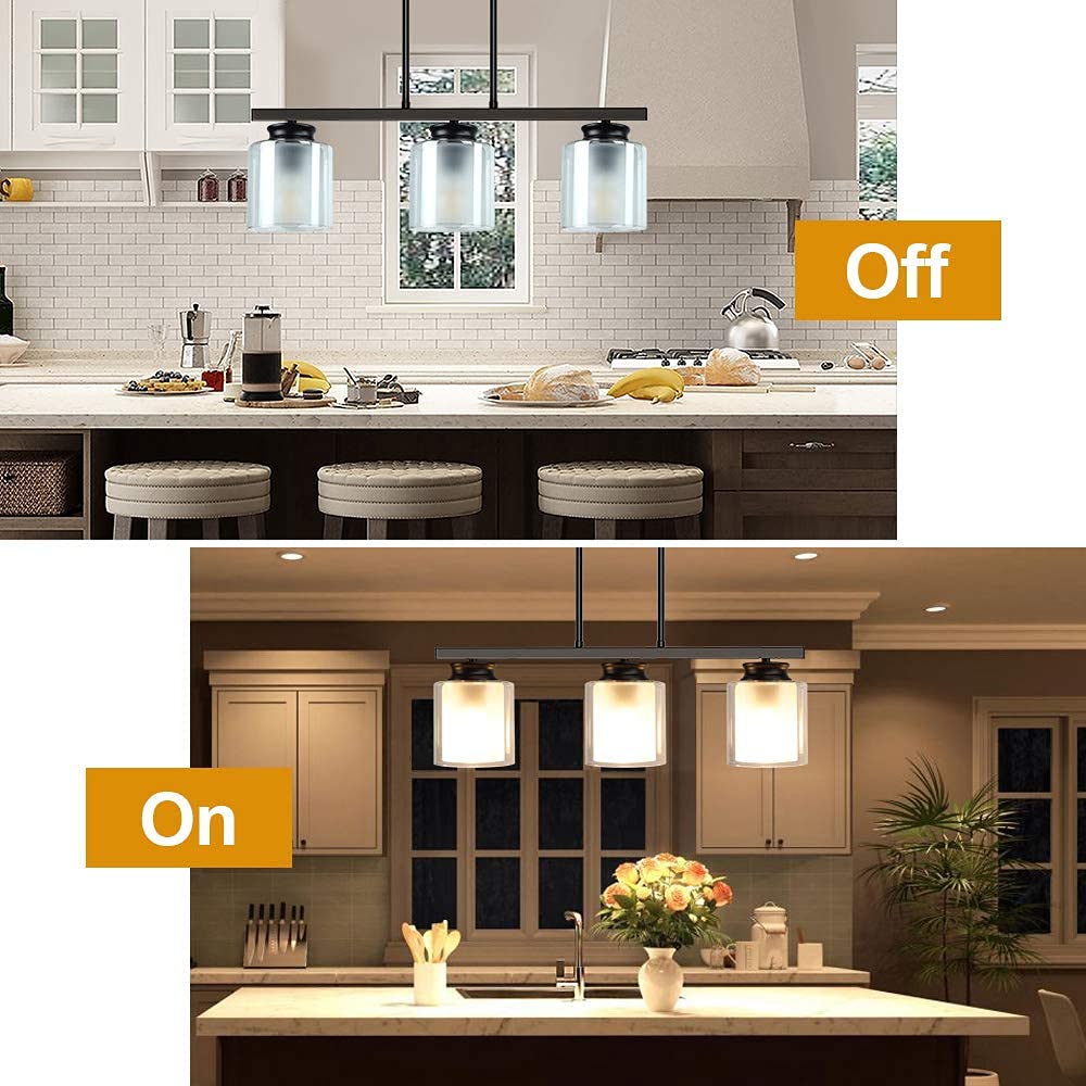 Modern 4-Light & 3-Light Pendant Lighting Fixtures for Kitchen Island, Dining Room, and Living Room Ceiling - Adjustable Height Industrial Style Chandelier