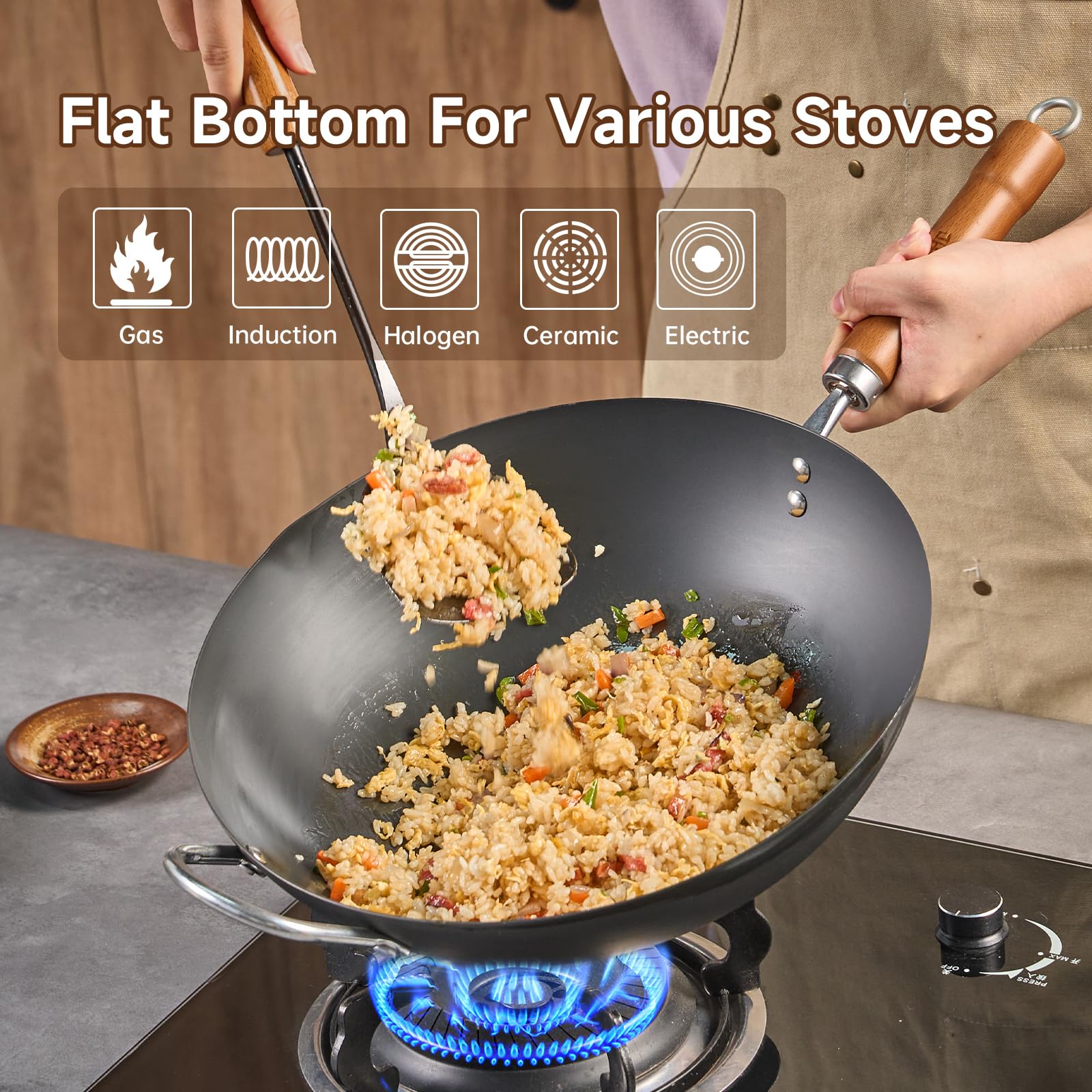 Premium Carbon Steel Wok Pan 12.59