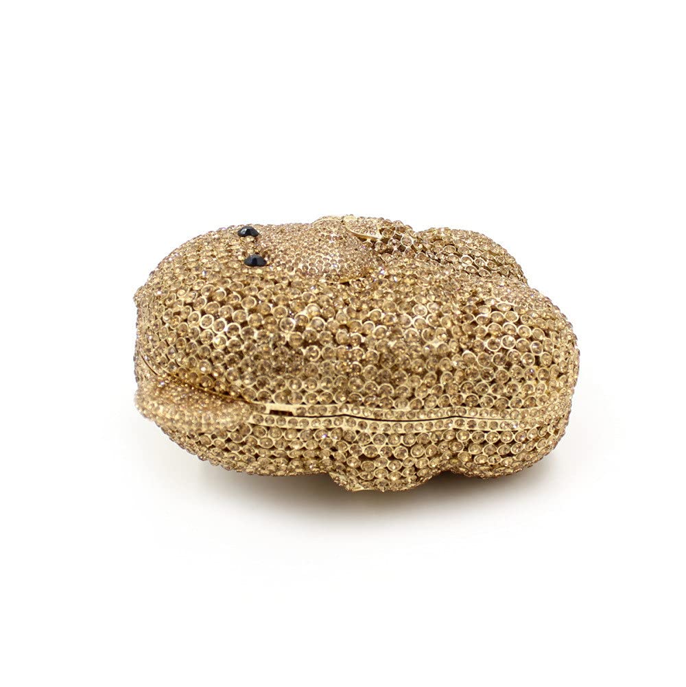 Elegant Bear Evening Bags & Clutches for Women | Rhinestone Minaudiere Animal Purse | Formal Party, Cocktail, Wedding & Special Occasion Handbag