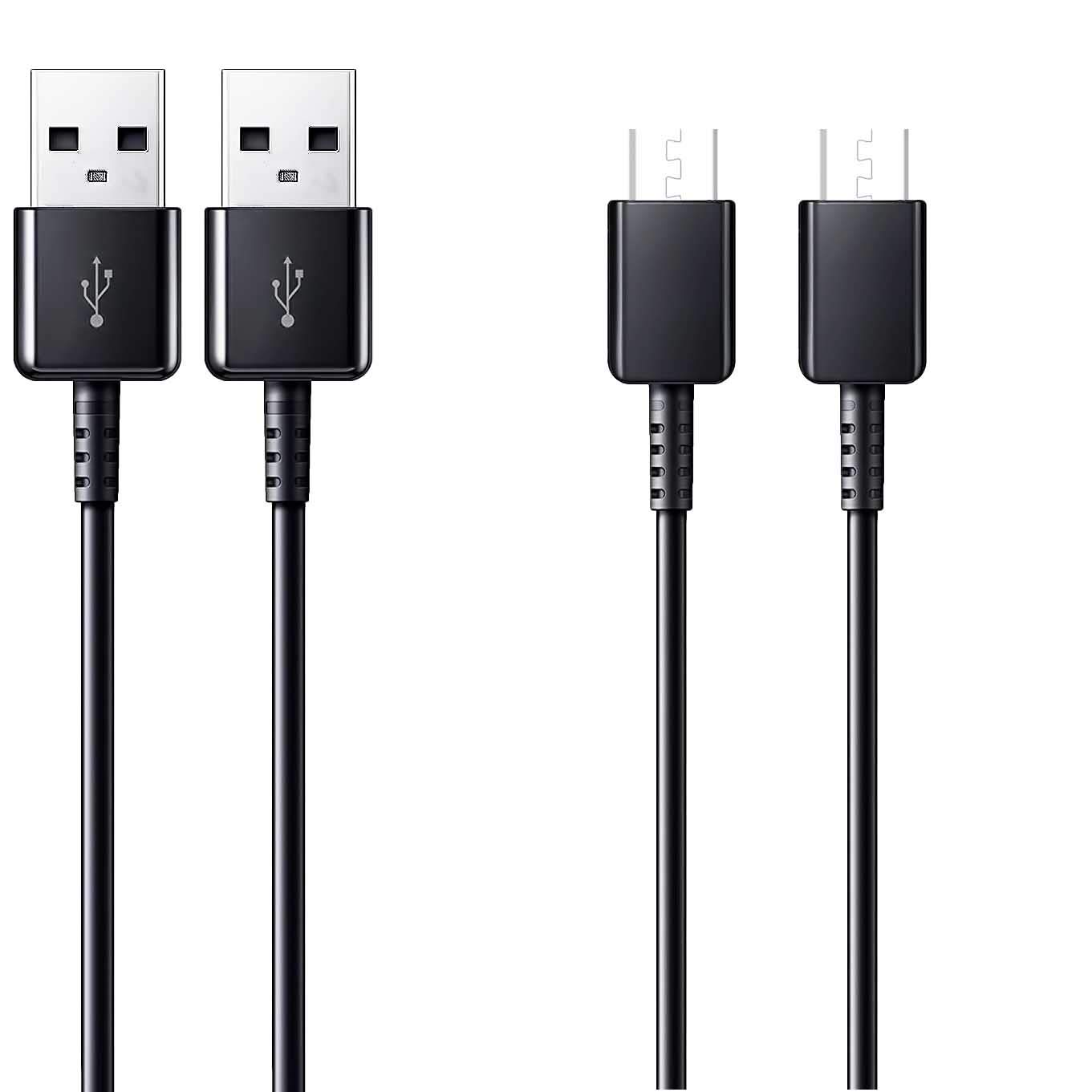2-Pack 10ft Durable Fast Charging Micro USB Cable for Android - Sync & Charge Smartphones, Tablets, Cameras - Perfect for Home, Office & Travel Use