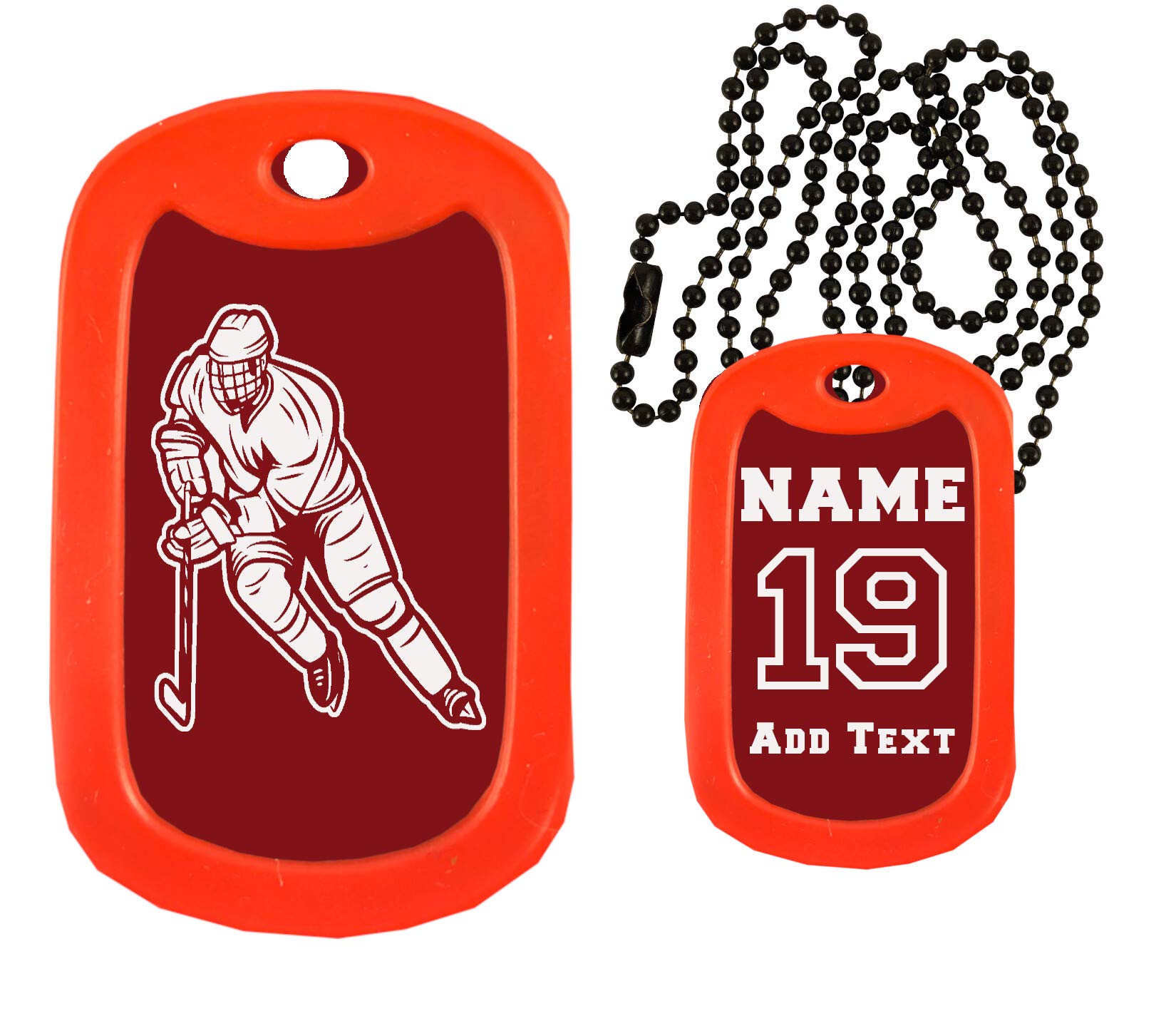 Custom Engraved Hockey Dog Tag Necklace for Hockey Players - Personalized Sports Jewelry Gift for Athletes, Coaches & Fans - Perfect for Games, Tournaments & Team Events
