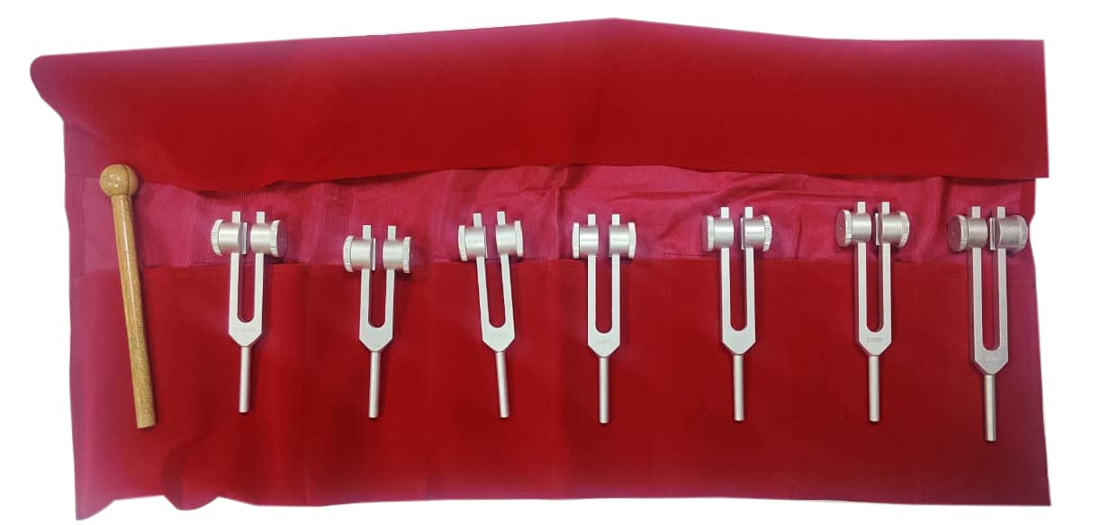 Healing Tuning Forks Set - 8 Piece Weighted Harmonic Solar Spectrum Forks with Wooden Hammer for Sound Therapy | Perfect for Meditation, Chakra Balancing & Energy Healing