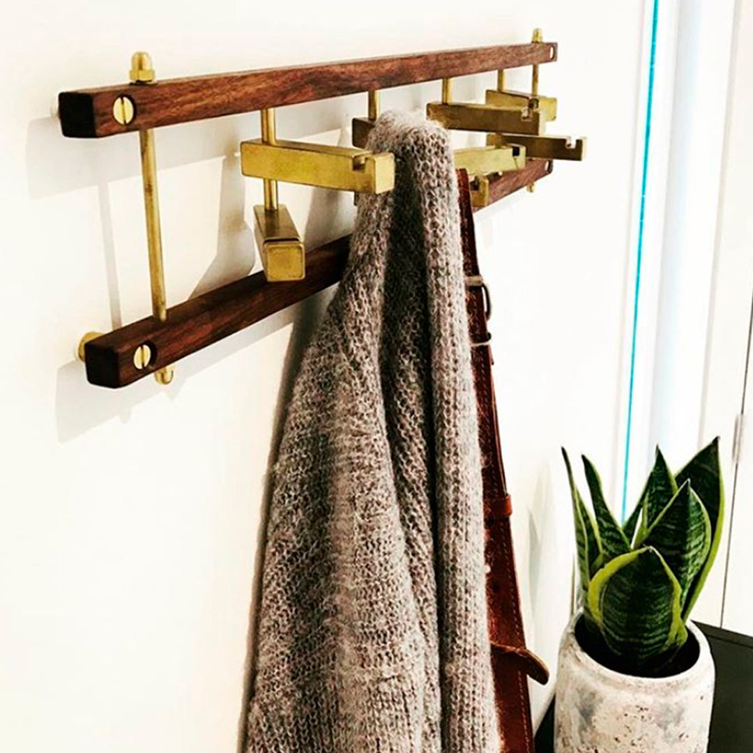 Dennis Marquart Brick Coat Rack - Rustic Wall Mounted Entryway Organizer for Hats, Jackets & Bags | Perfect for Home, Office & Mudroom Decor