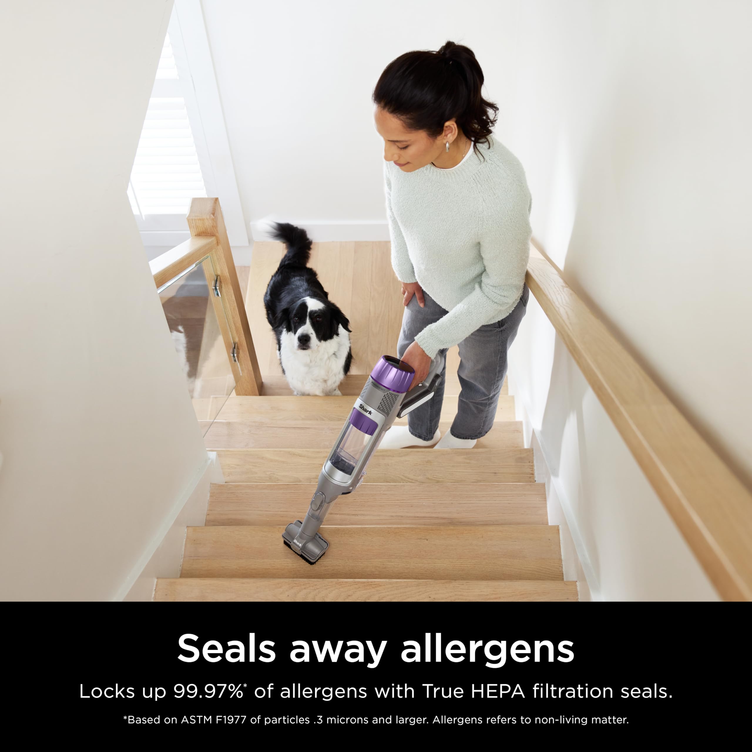 Shark PowerDetect Cordless Stick Vacuum Cleaner with HEPA Filtration - 70 Min Runtime, Powerful Suction for Pet Hair, Carpets & Hard Floors - XL Dust Cup, Lightweight & Portable (Dark Gray, IP1251) - Perfect for Home Cleaning, Quick Pickups & Pet Owners