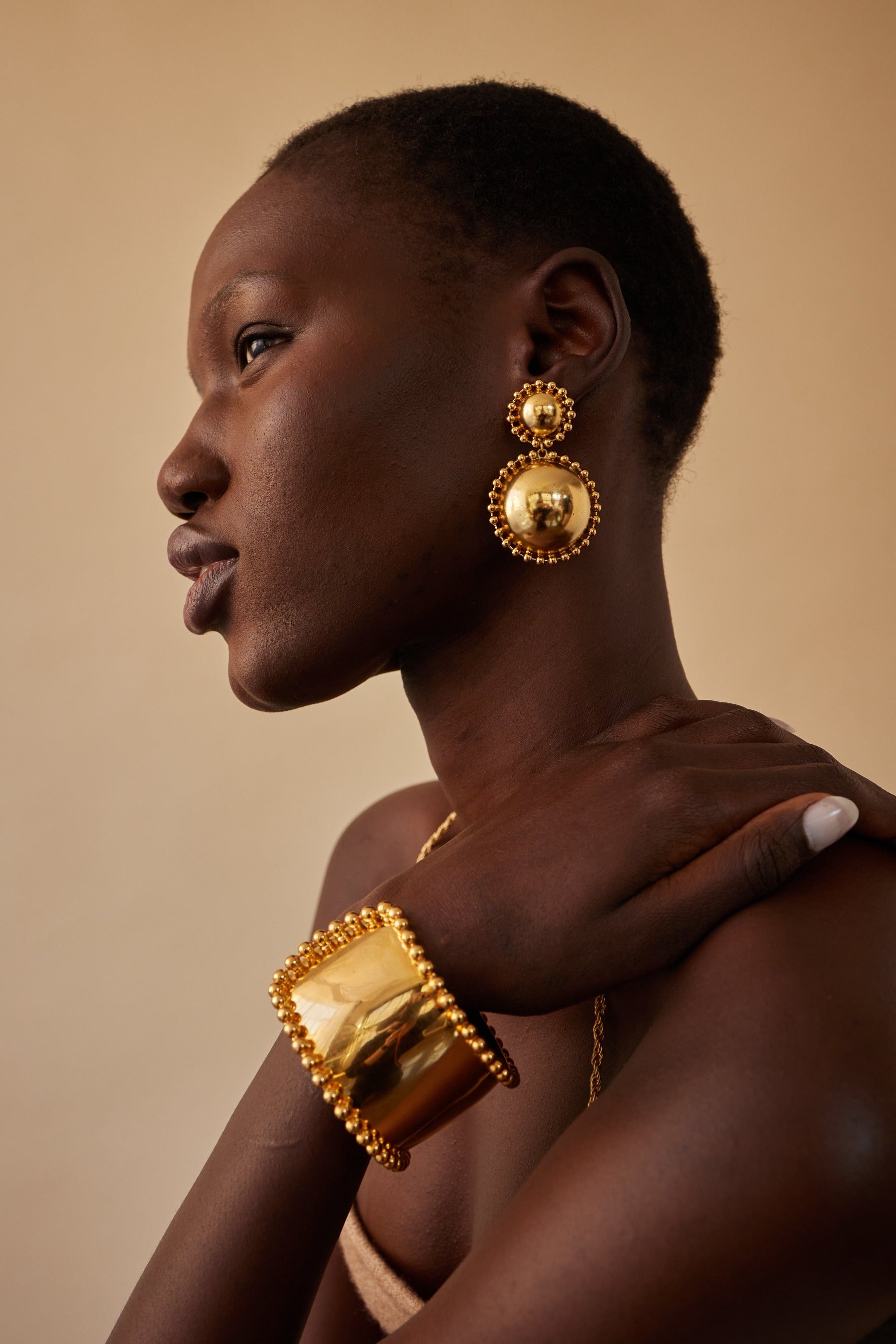 Lucia Dome Earrings - Elegant Gold-Plated Hoop Earrings for Women | Perfect for Parties, Weddings & Everyday Wear