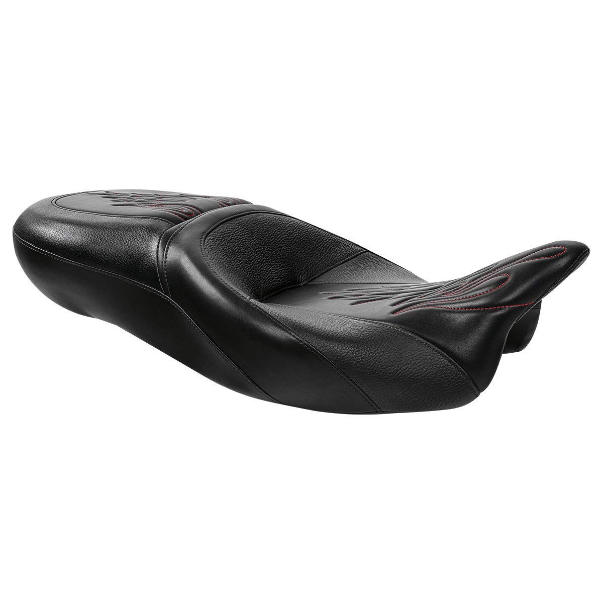 Harley Touring Seat - C.C. Rider 2-Up One-Piece Driver & Passenger Seat for Road King, Street Glide, Road Glide, Electra Glide (2009-2023 Models) | Comfortable Long-Distance Riding & Cruising Accessory