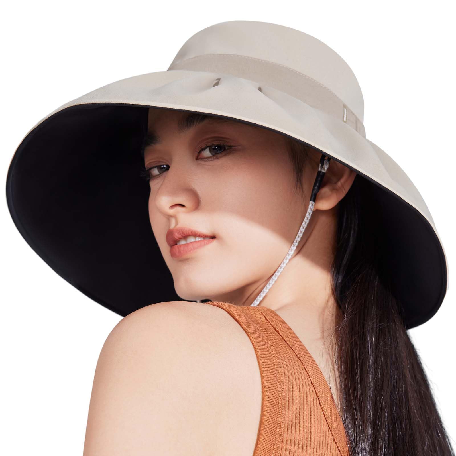 BENEUNDER Women's UPF50+ UV Protection Visor Hat - Adjustable, Foldable Wide Brim Sun Hat for Summer, Travel, Beach, Hiking & Outdoor Activities