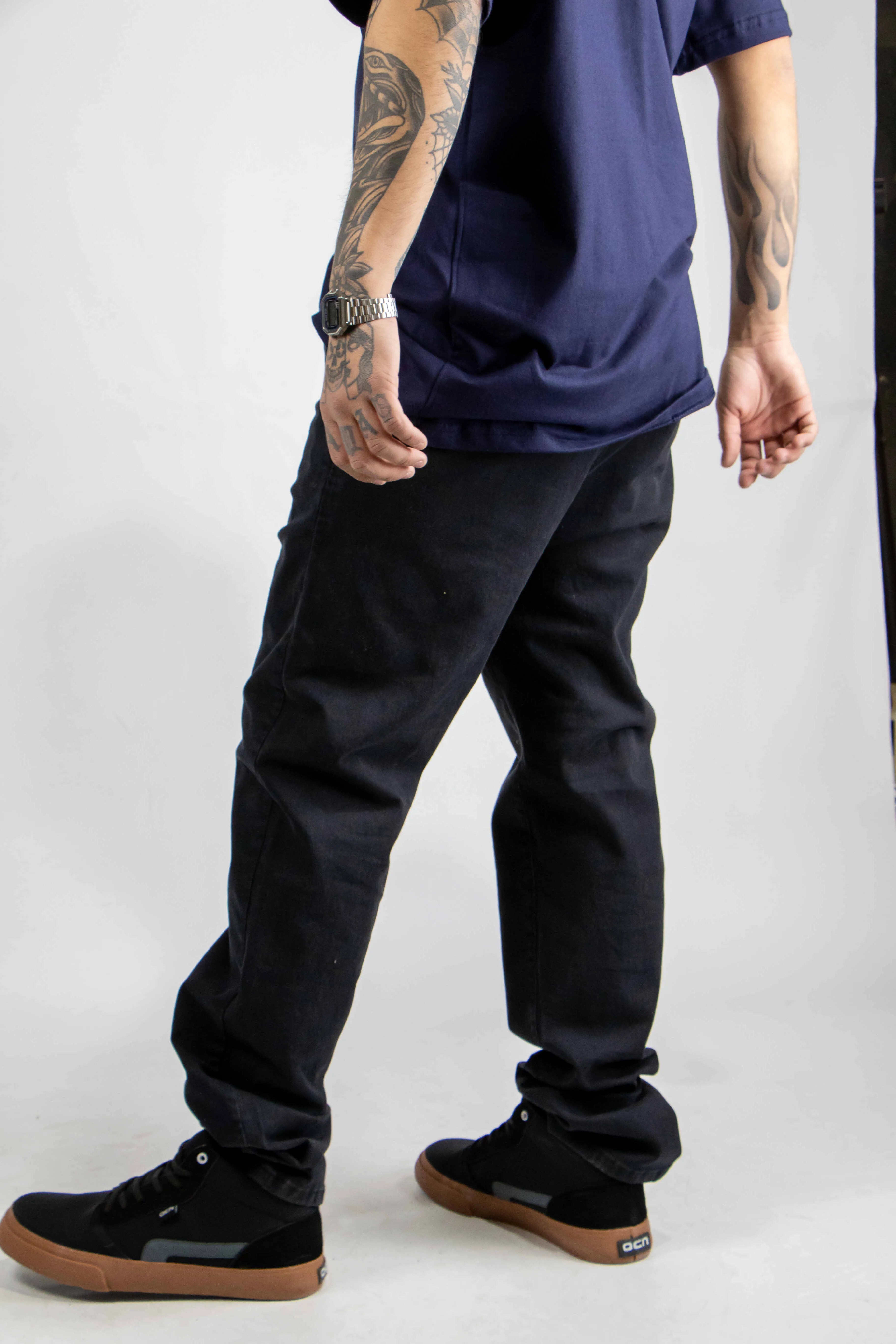 Ocn H Men's Classic Black Chino Pants - Comfortable & Stylish for Casual Wear, Office & Outdoor Activities