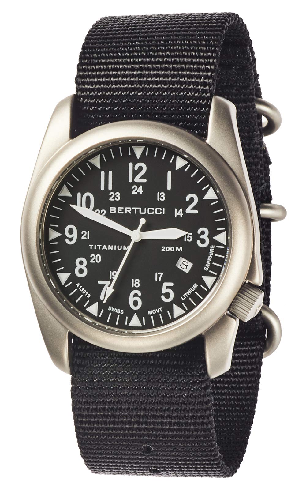 Bertucci A-4T Super Yankee Watch - Rugged Military Field Watch with Date Display, Nylon Strap, Water Resistant - Perfect for Outdoor Adventures, Hiking, and Everyday Wear